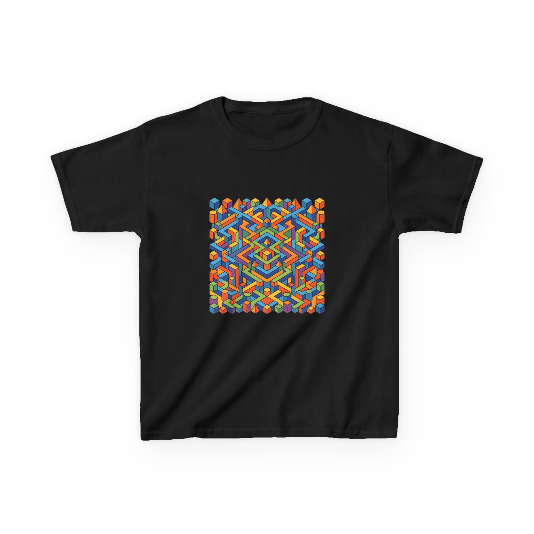 Kids T-Shirt - Colorful Isometric Optical Illusion Maze