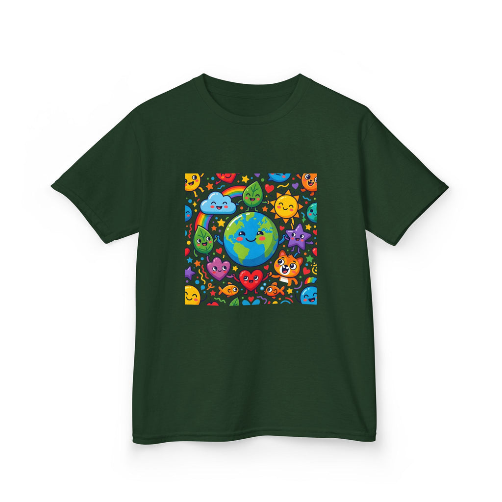 Kids Earth Day Tee - Happy Cartoon Planet | Nature Lovers