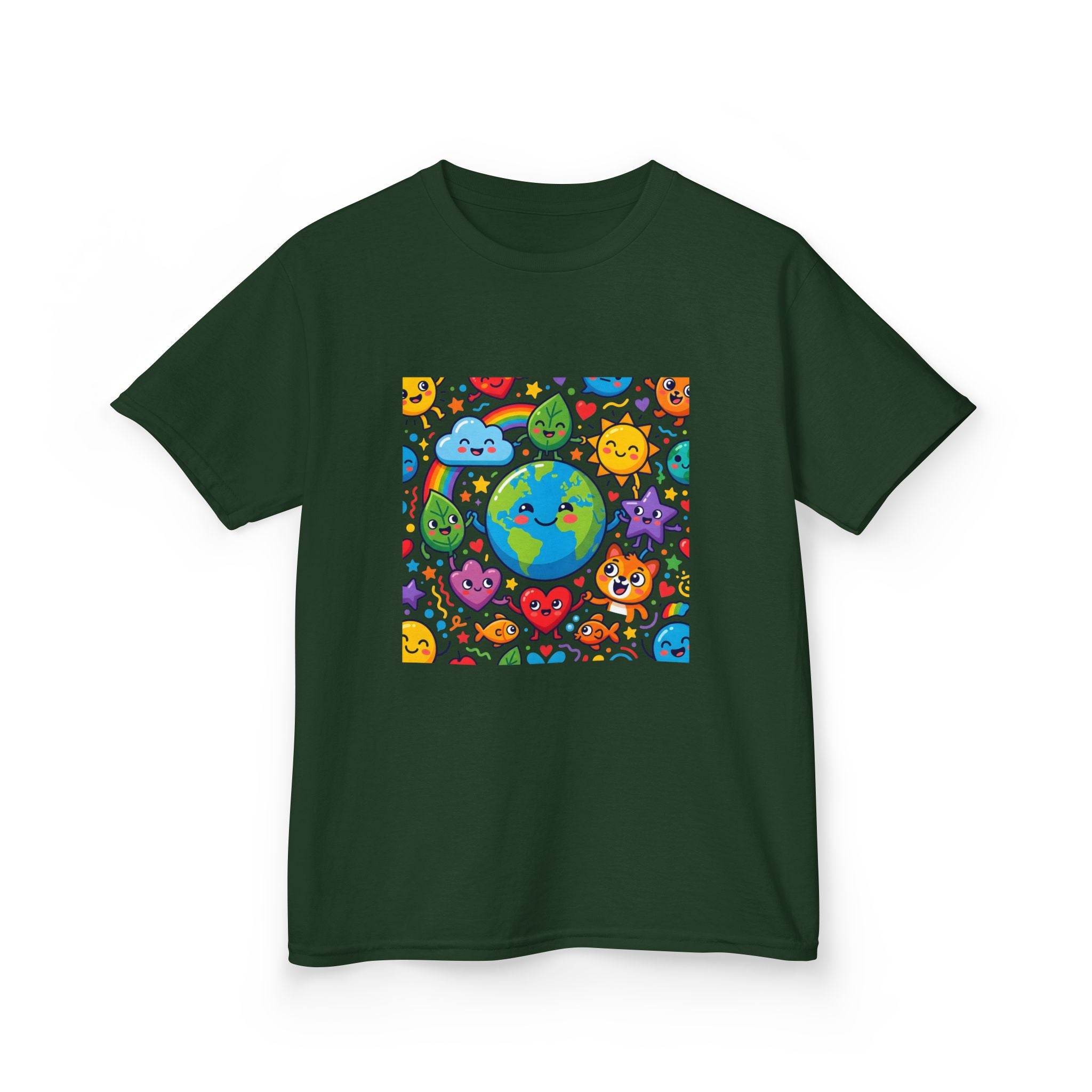 Kids Earth Day Tee - Happy Cartoon Planet | Nature Lovers