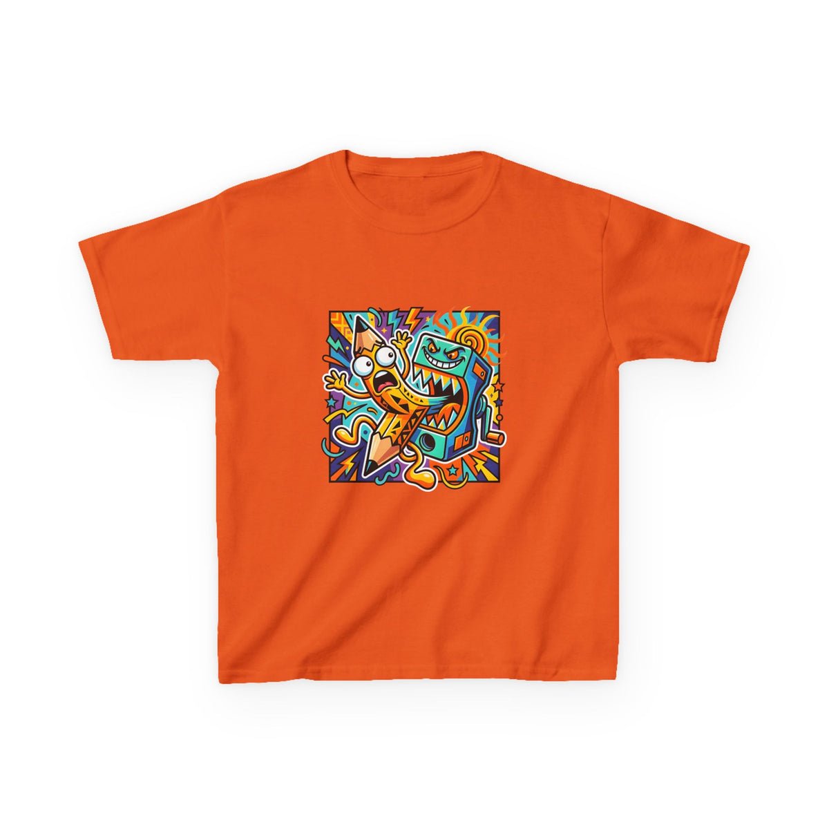 Kids Tee - Dynamic School Supplies Cartoon | Back to School Fun