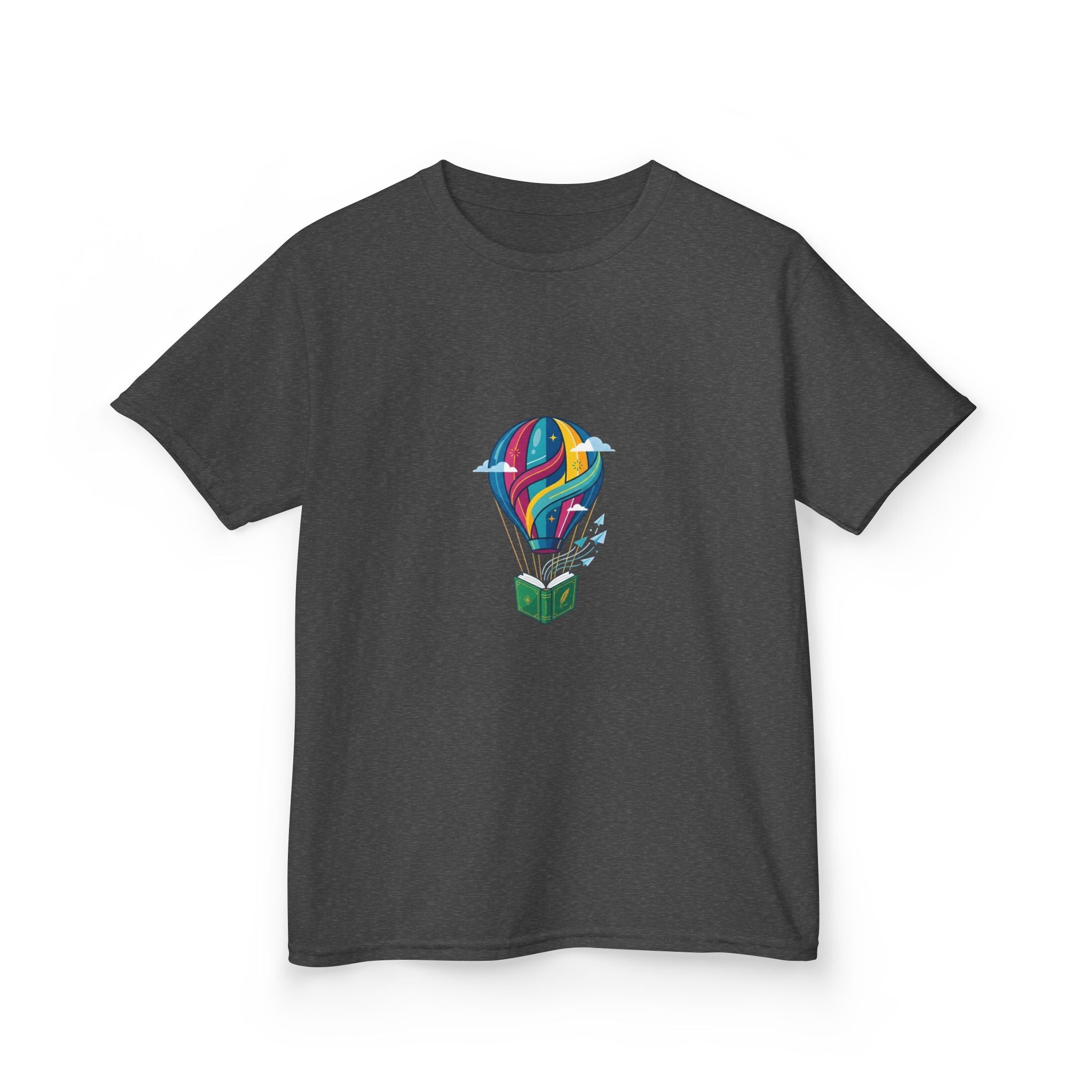Kids T-Shirt - Bookworm Hot Air Balloon Reading Adventure Tee