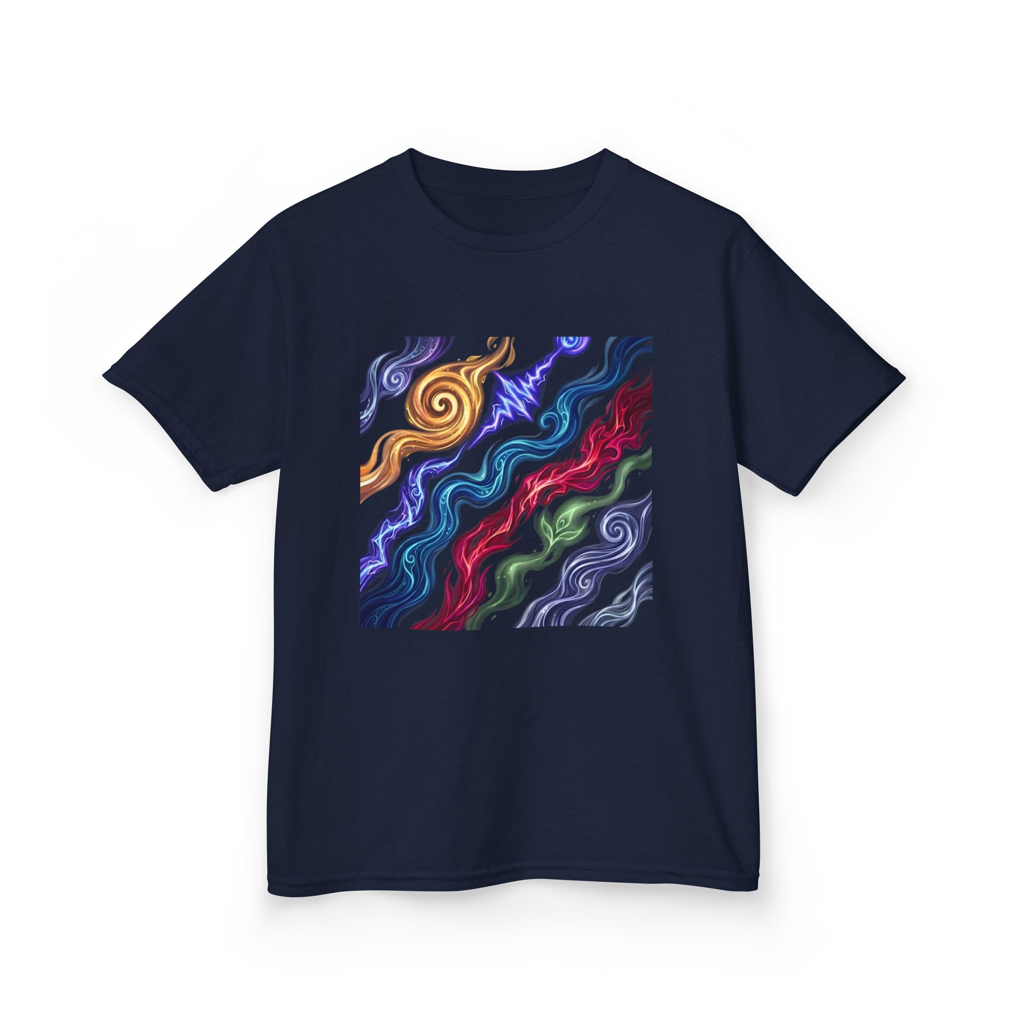 Kids Tee - Vibrant Elemental Magic Energy | Fantasy Glow