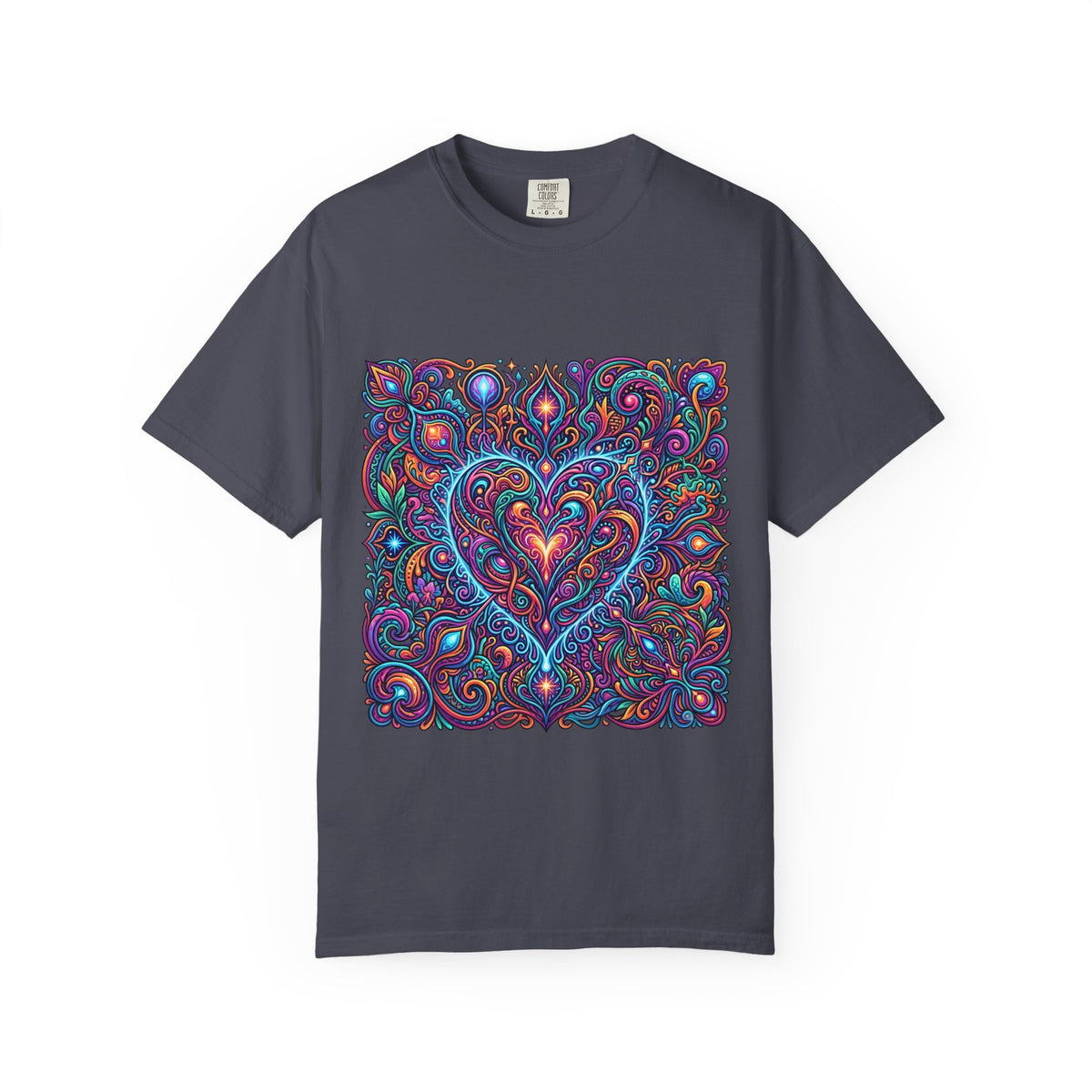 Unisex Garment-Dyed T-shirt - Cosmic Love | Psychedelic Heart Art