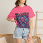 Unisex Garment-Dyed T-shirt - Cosmic Love | Psychedelic Heart Art