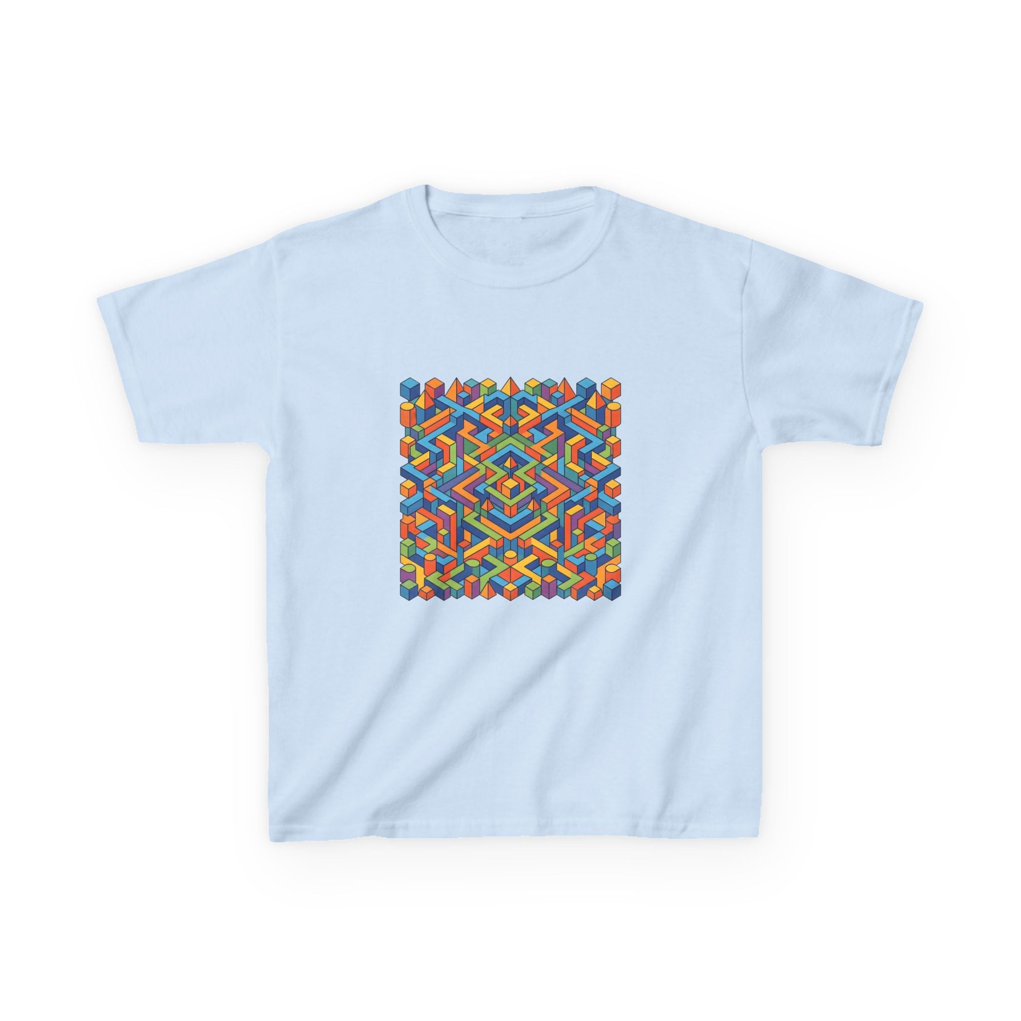 Kids T-Shirt - Colorful Isometric Optical Illusion Maze