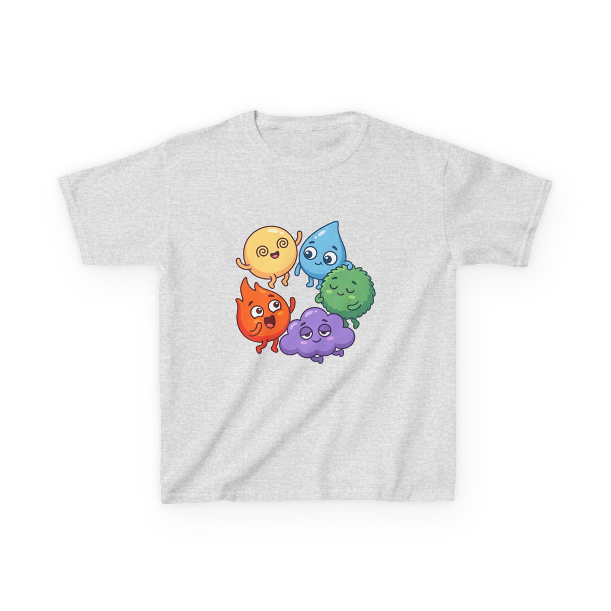 Kids Heavy Cotton Tee - Cute Whimsical Elemental Characters
