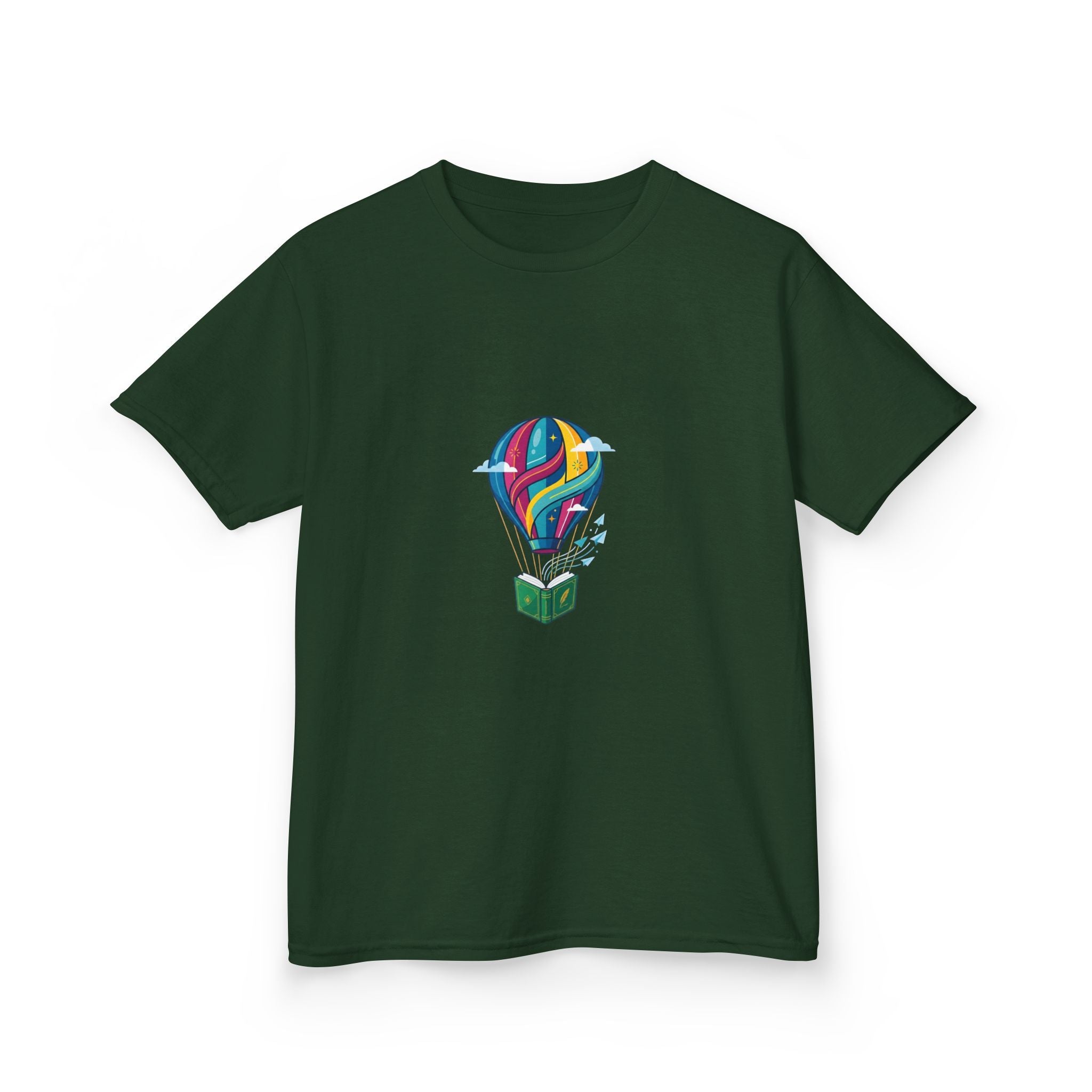 Kids T-Shirt - Bookworm Hot Air Balloon Reading Adventure Tee