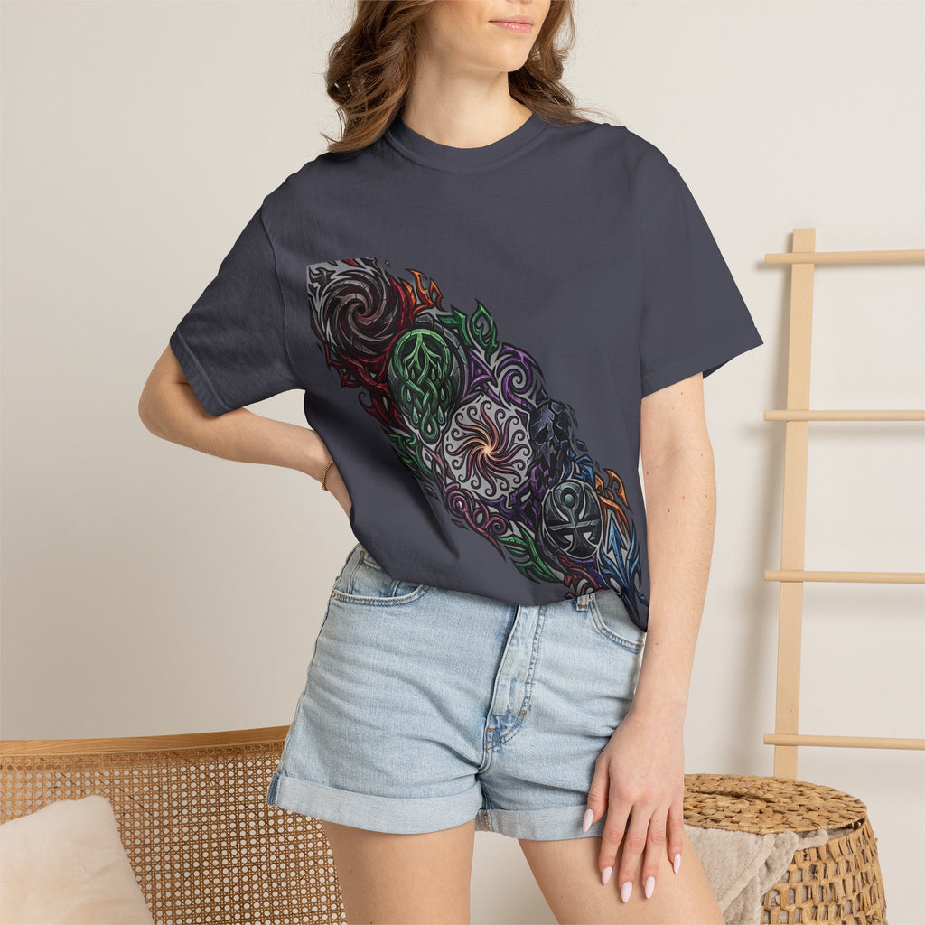 Unisex T-shirt - Dark Fantasy Celtic Skull Ankh | Garment-Dyed