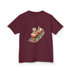 Kids Learning Train Tee - Whimsical Bookworm Education Shirt