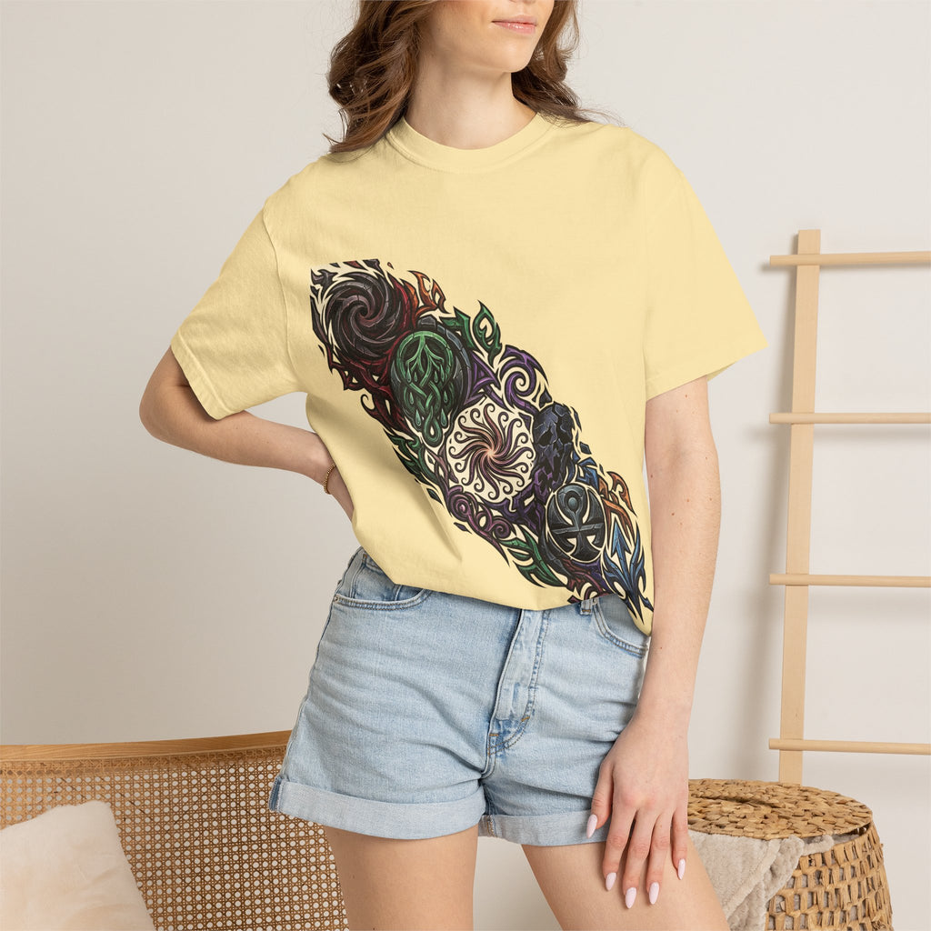 Unisex T-shirt - Dark Fantasy Celtic Skull Ankh | Garment-Dyed
