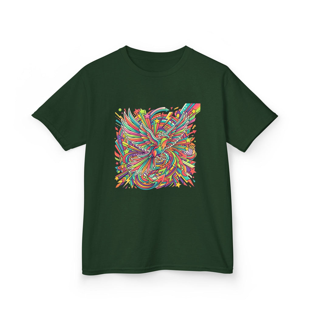 Kids Mythical Phoenix Tee - Energetic Psychedelic Art