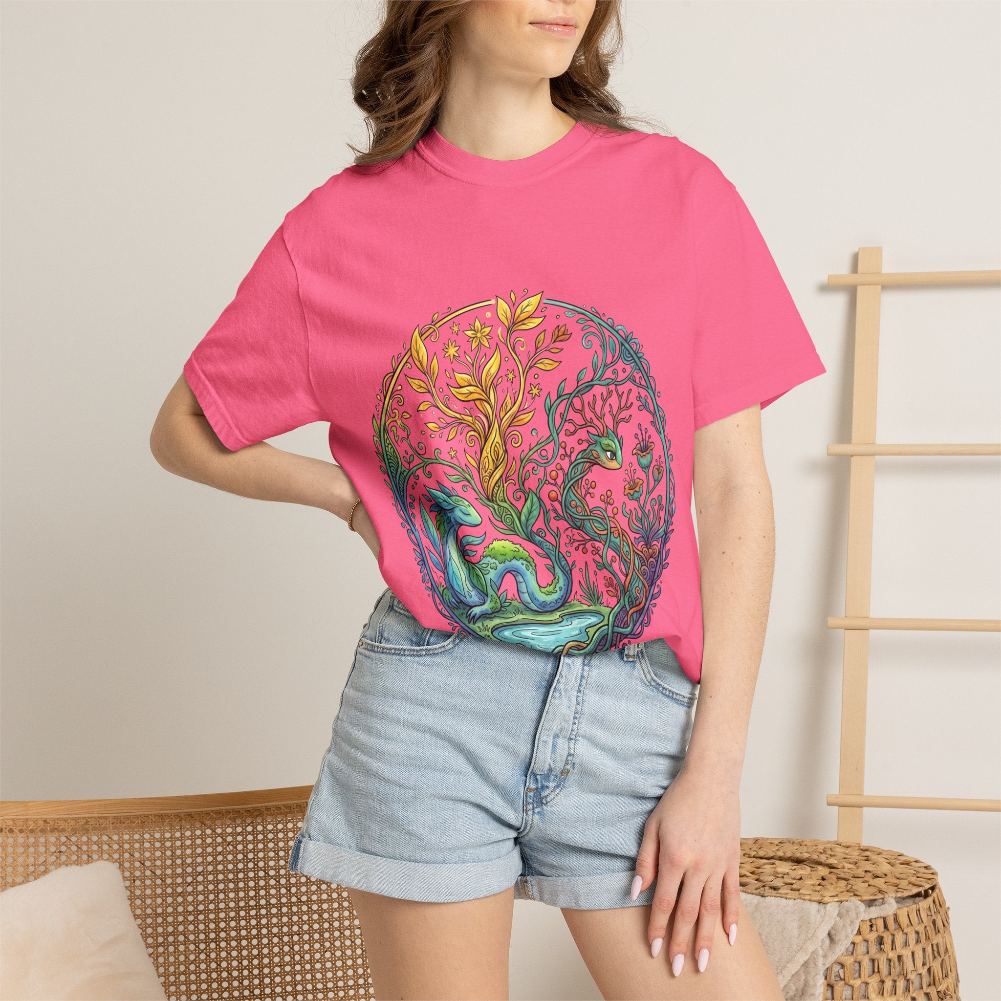 Elemental Dragon Tree T-Shirt - Mystical Nature Art | Comfort Colors