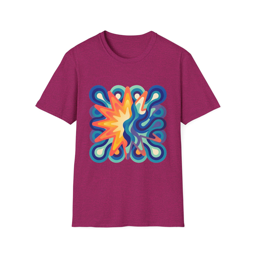 Abstract T-Shirt - Psychedelic Starburst Graphic Tee | Dynamic Blue