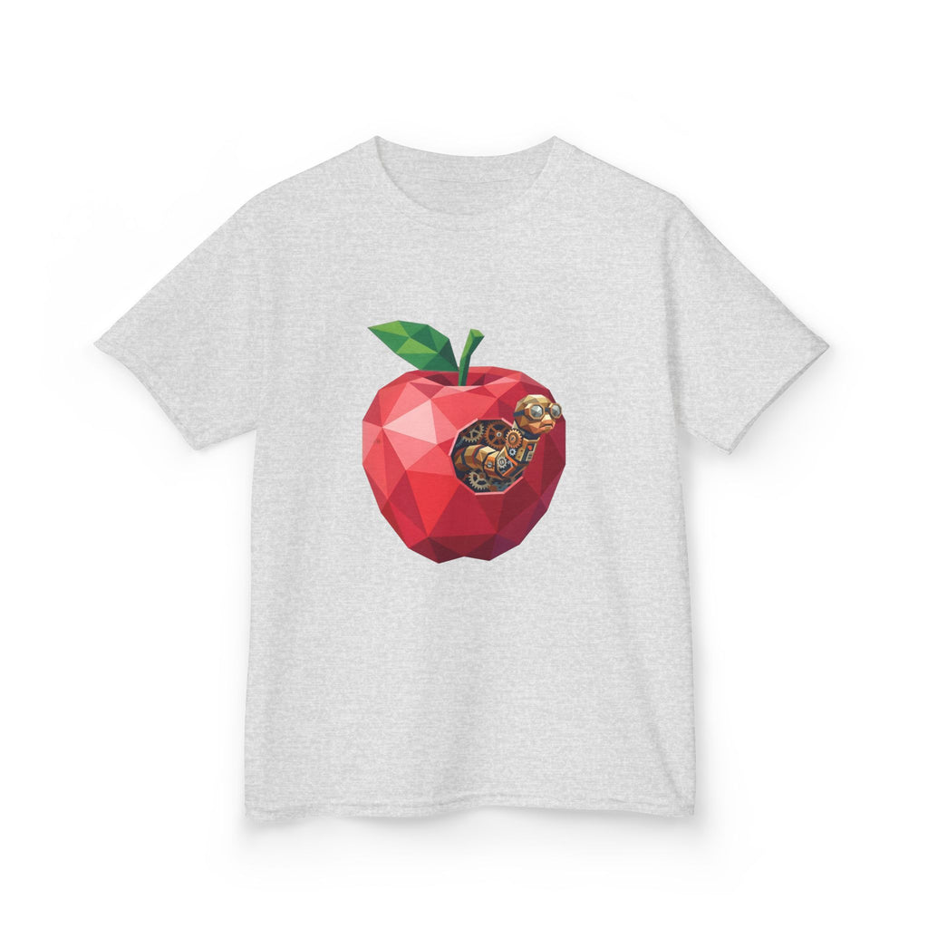 Kids Steampunk T-Shirt - Low Poly Geometric Mechanical Apple Worm