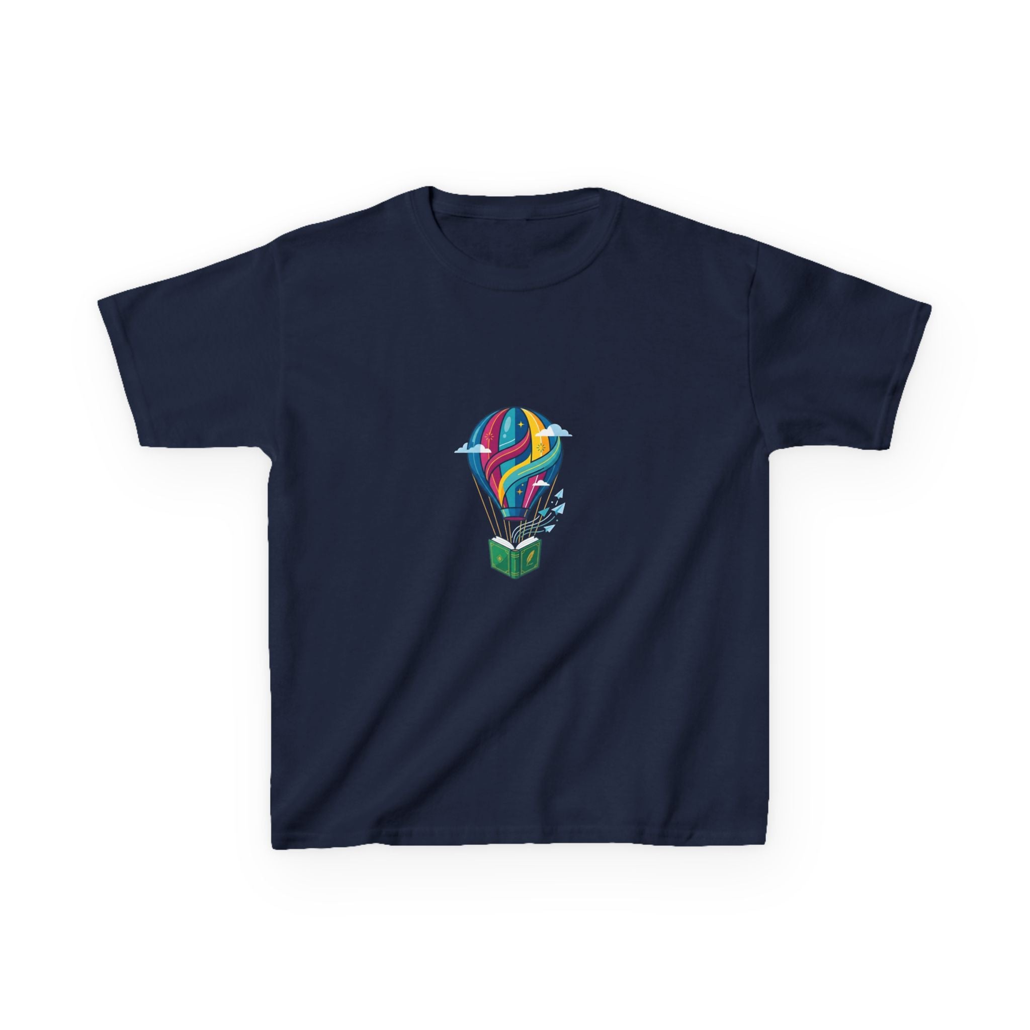 Kids T-Shirt - Bookworm Hot Air Balloon Reading Adventure Tee