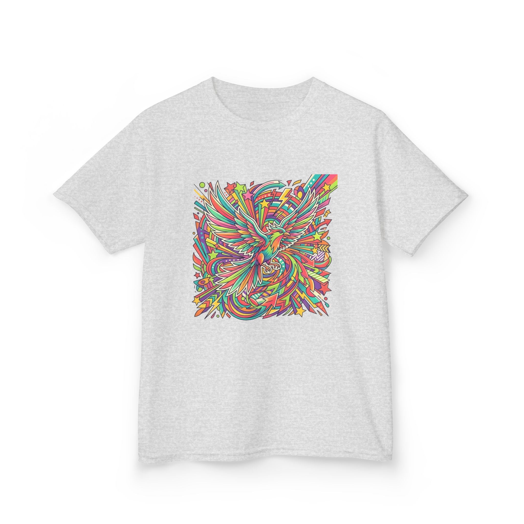 Kids Mythical Phoenix Tee - Energetic Psychedelic Art
