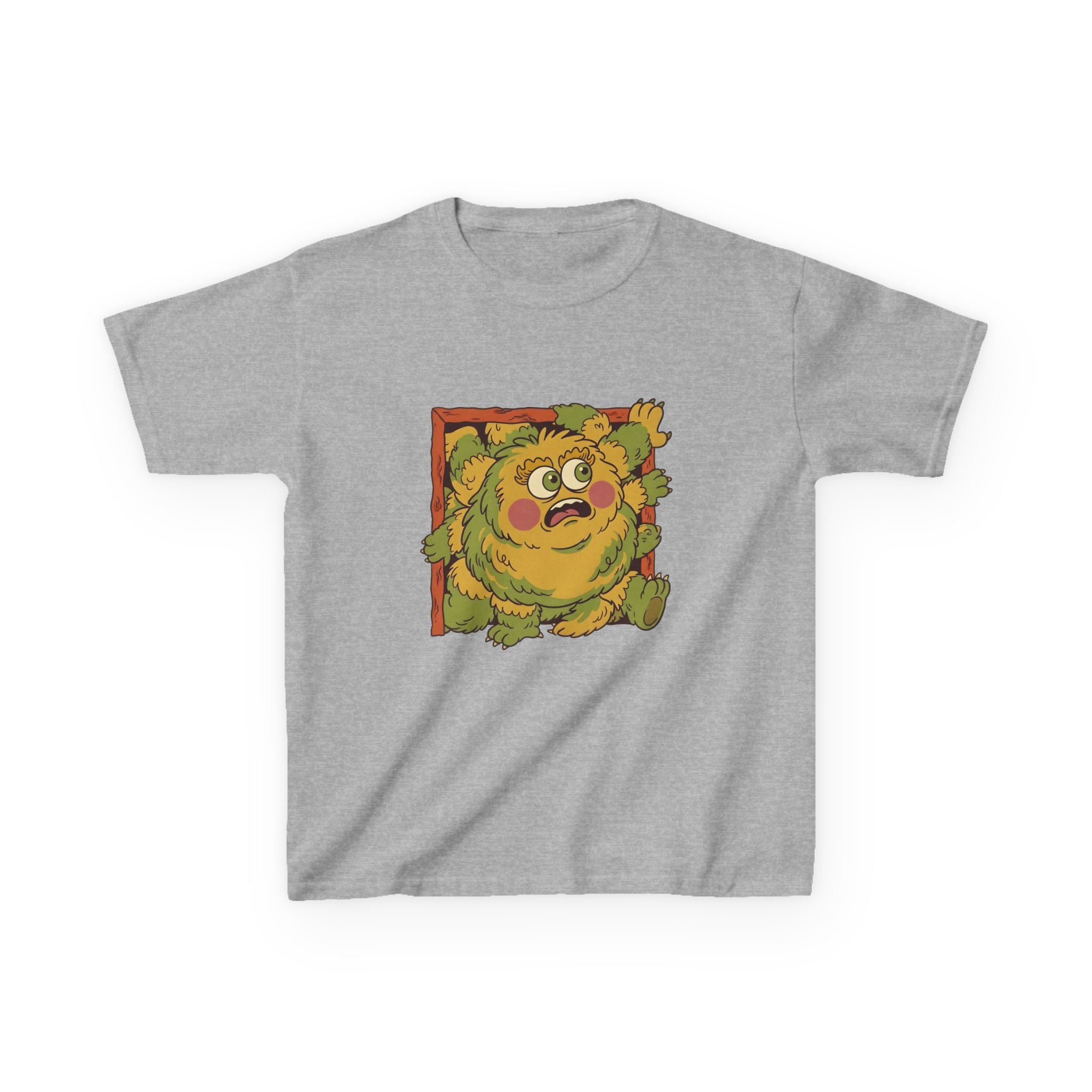 Kids Monster Tee - Whimsical Box Surprise Cartoon | Retro Colors