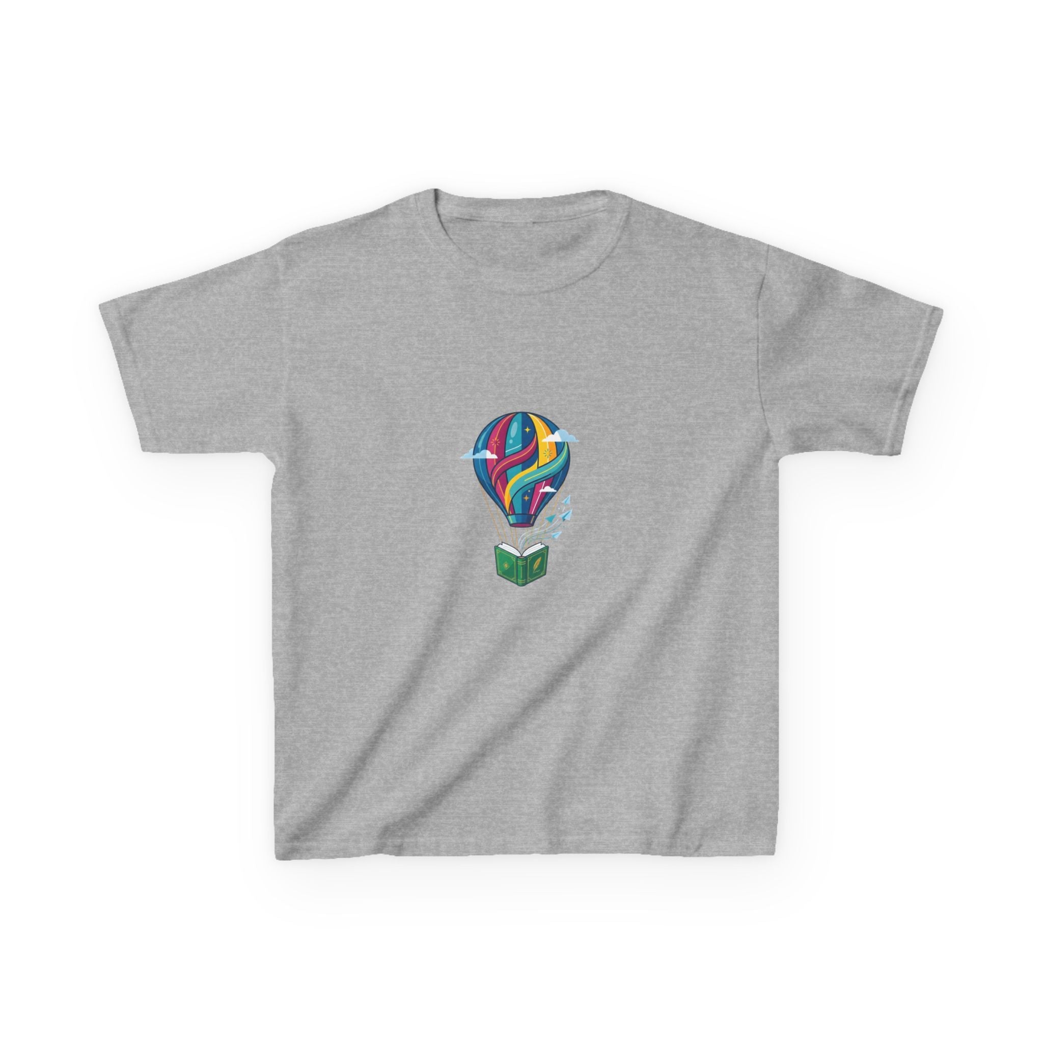 Kids T-Shirt - Bookworm Hot Air Balloon Reading Adventure Tee