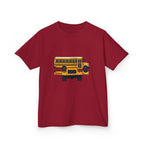 Kids School Bus T-Shirt - Cute Cartoon Reflection | Back to School