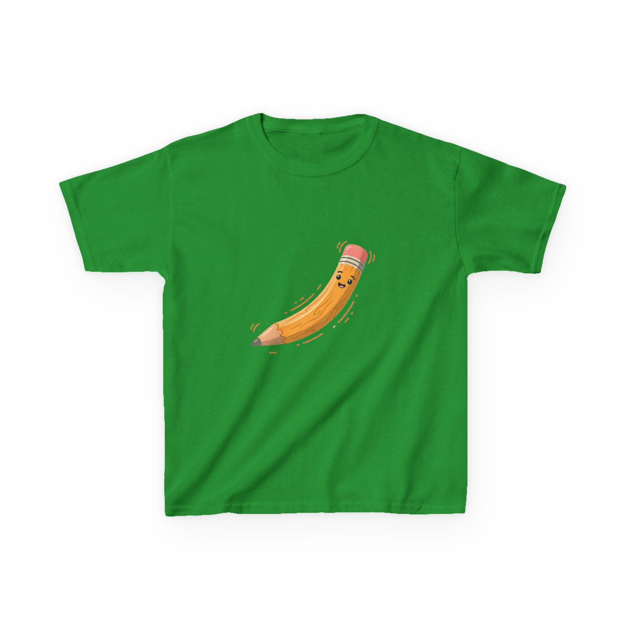 Kids Heavy Cotton Tee - Happy Animated Pencil School Supply | Back to
