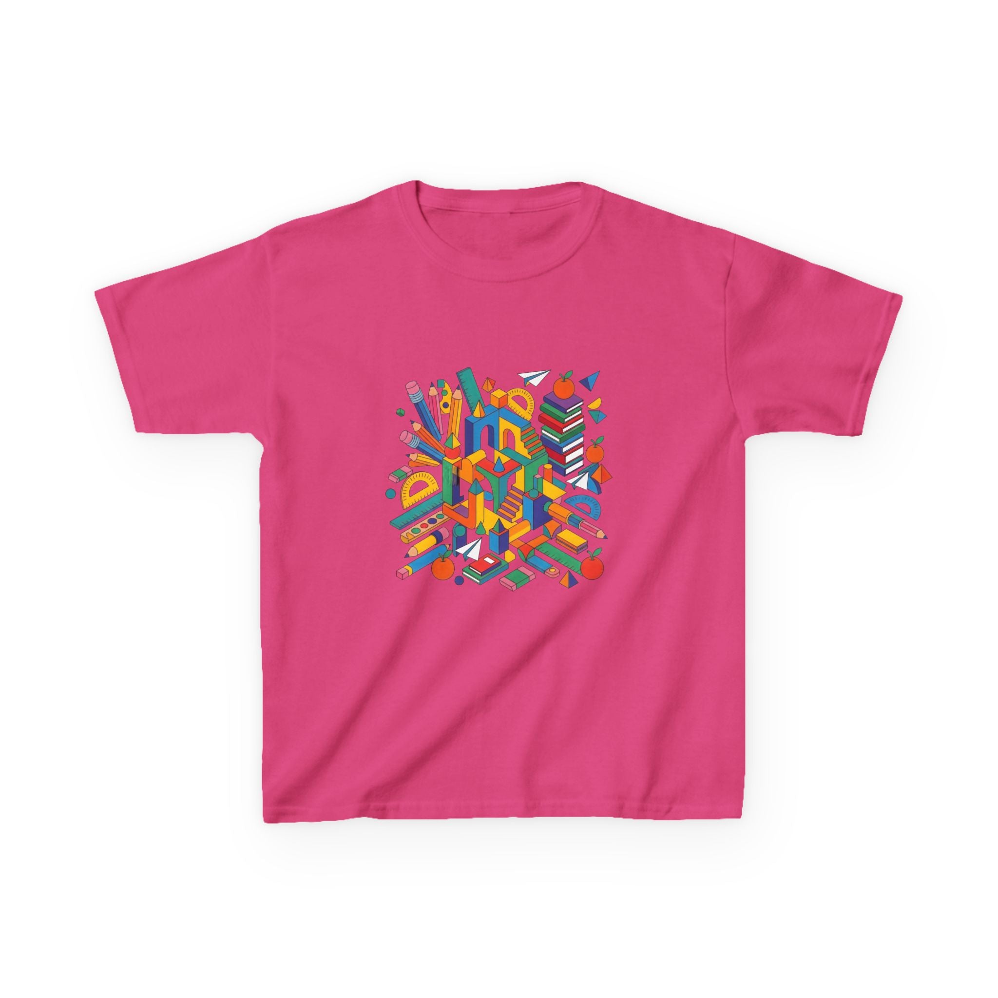 Kids T-Shirt - Abstract Geometric School Supplies | Back to School