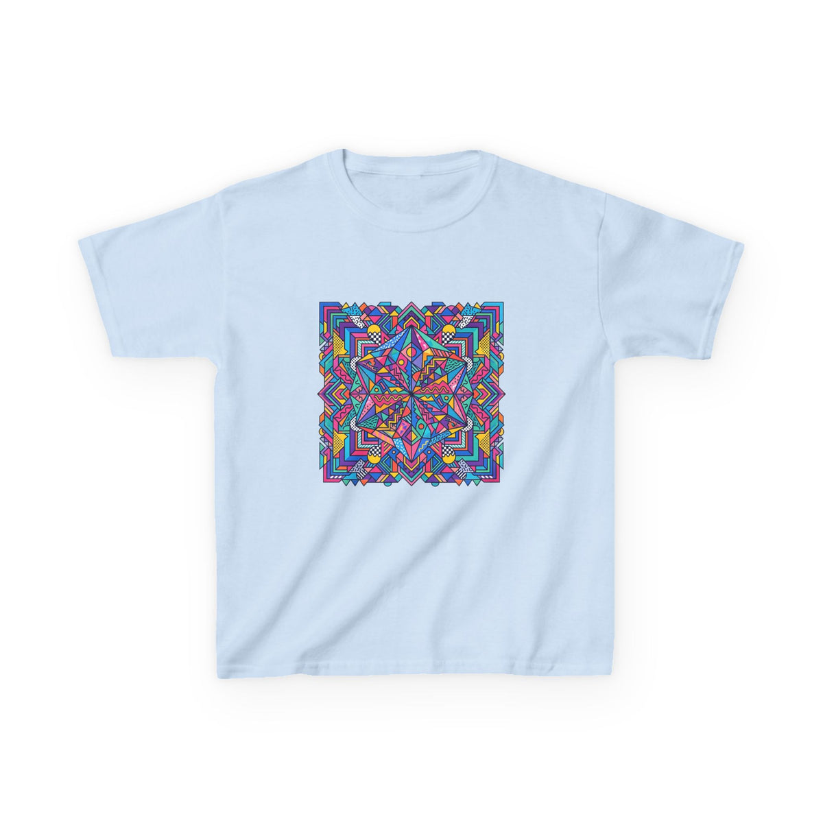 Kids Tee - Retro Geometric Kaleidoscope Abstract | 90s Aesthetic Top
