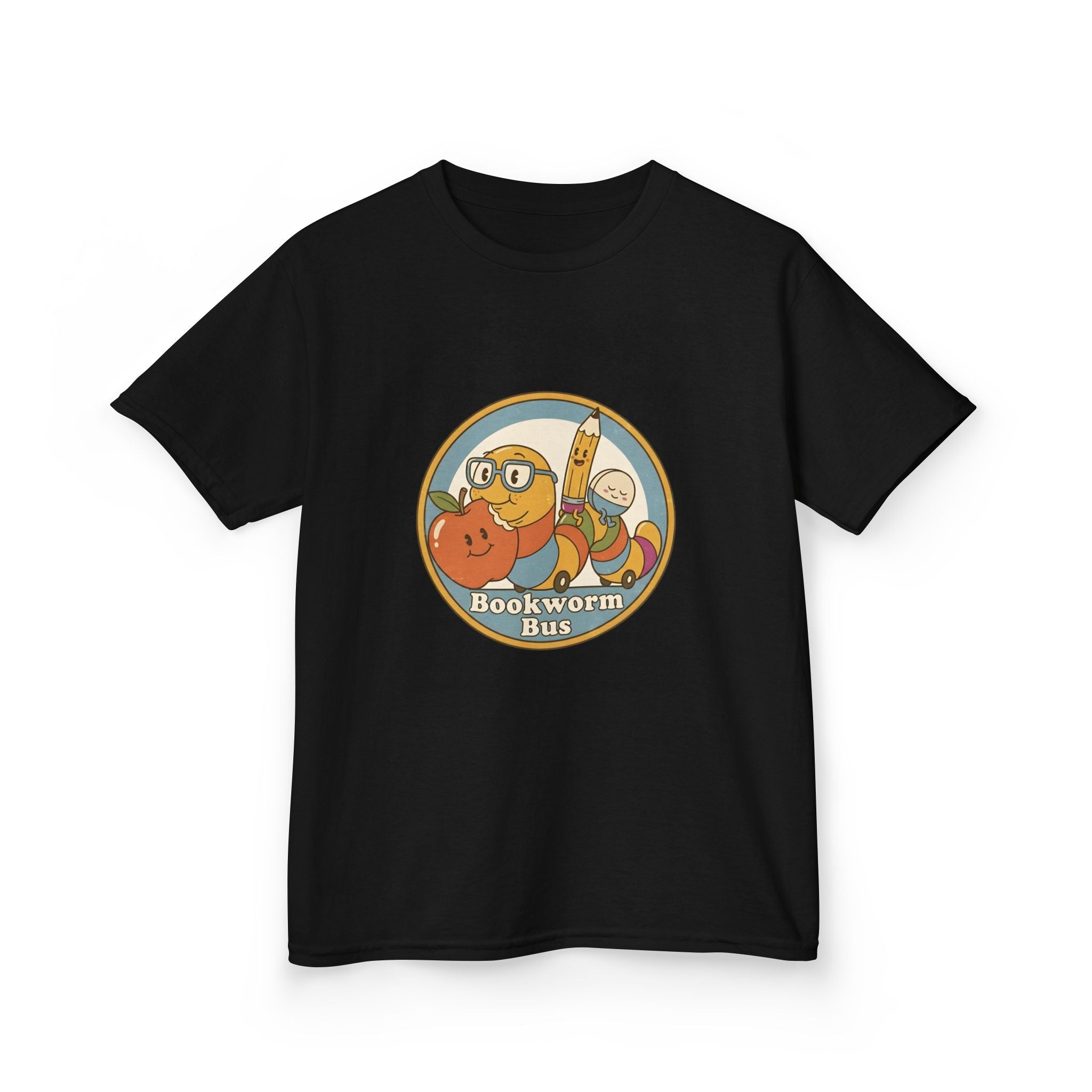 Kids Bookworm T-Shirt - School Bus | Educational Learning