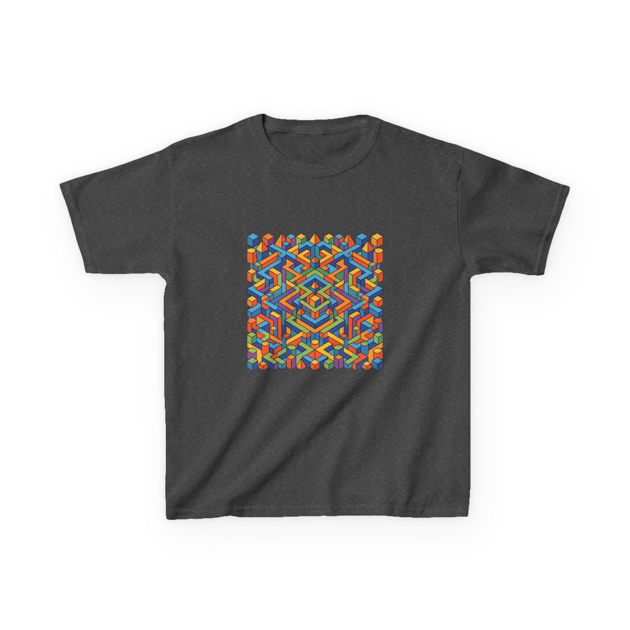 Kids T-Shirt - Colorful Isometric Optical Illusion Maze