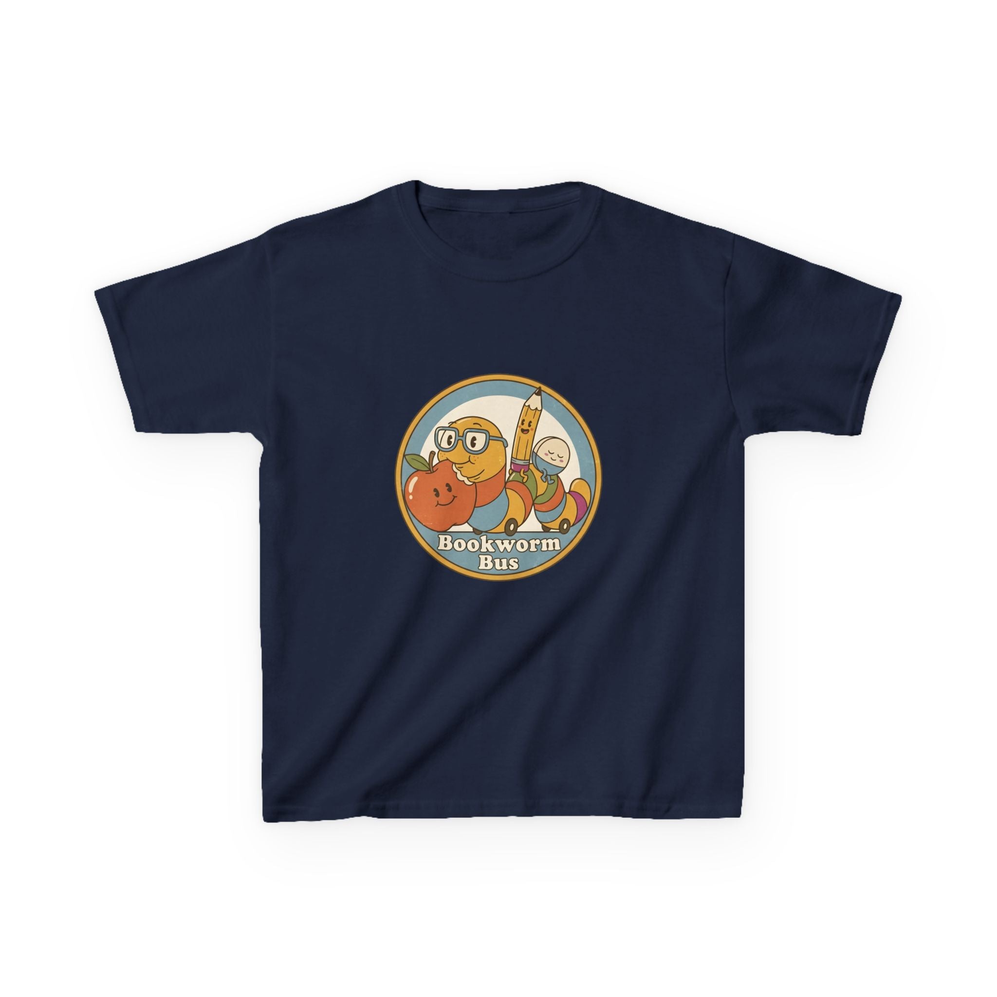 Kids Bookworm T-Shirt - School Bus | Educational Learning