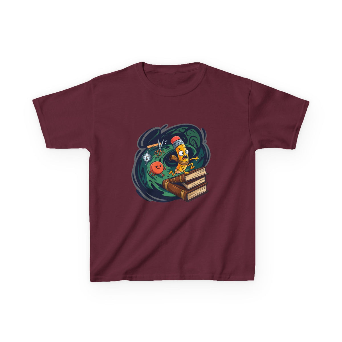 Kids School Supplies Tee - Whimsical Cartoon Design | Back to School