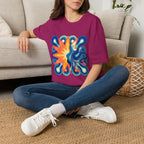 Abstract T-Shirt - Psychedelic Starburst Graphic Tee | Dynamic Blue