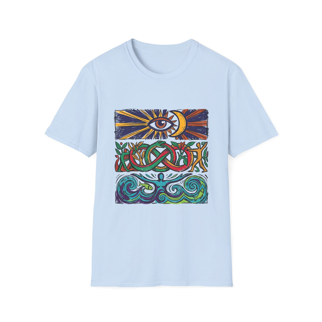 Unisex T-Shirt - Cosmic Folk Art Eye & Snake | Spiritual Nature