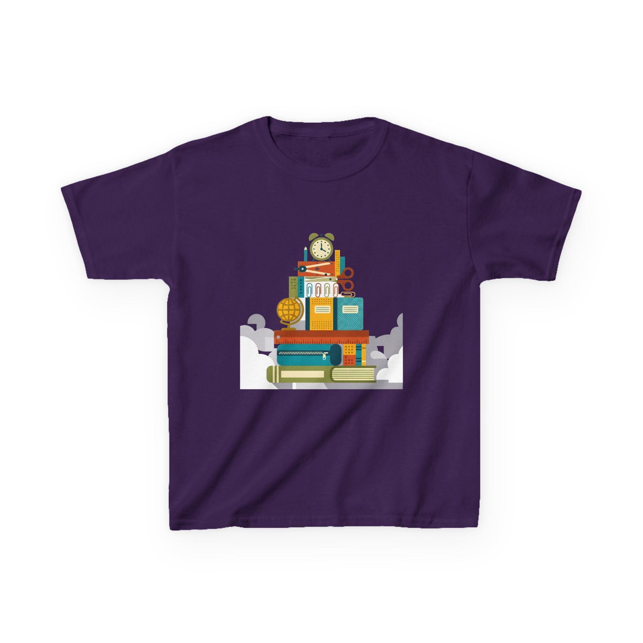 Kids Tee - Flat Vector School Supplies Stack | Back to School 2026