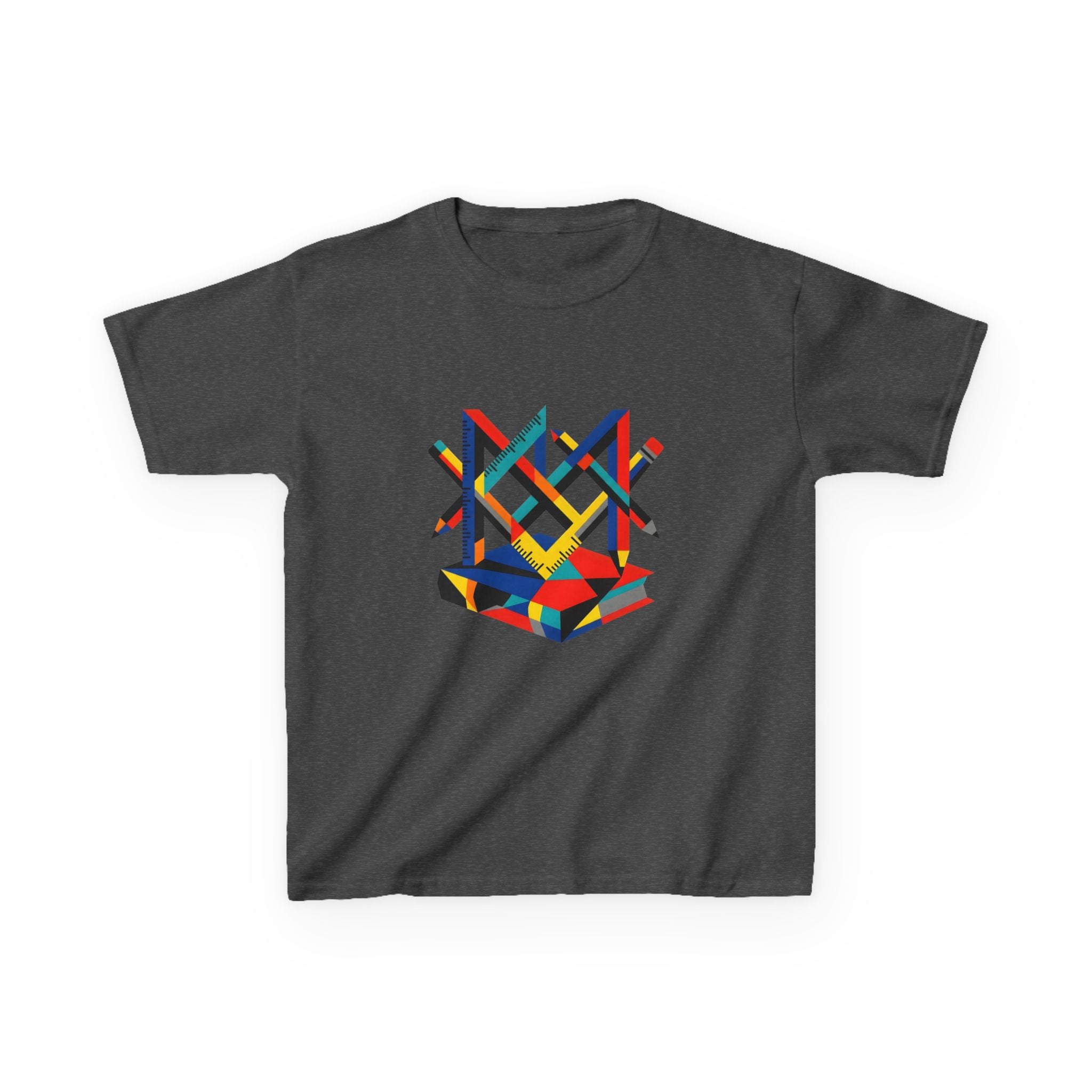 Kids Tee - Bauhaus Geometric Design Tools Graphic | Primary Colors