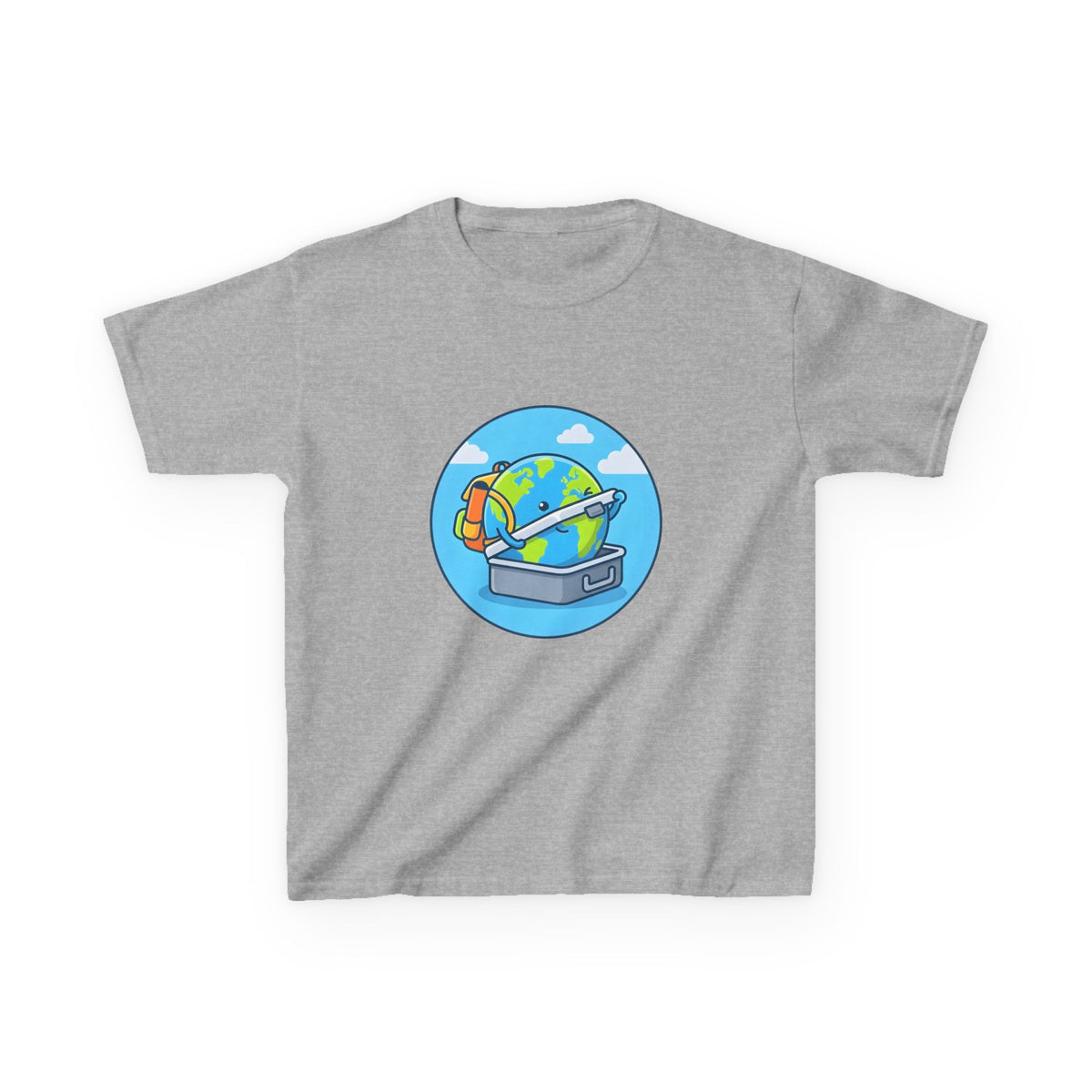 Kids Tee - Cute Earth Travel & School Cartoon Shirt | Adventure