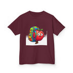 Kids Tee - Adventurous Apple Character Hiking T-Shirt