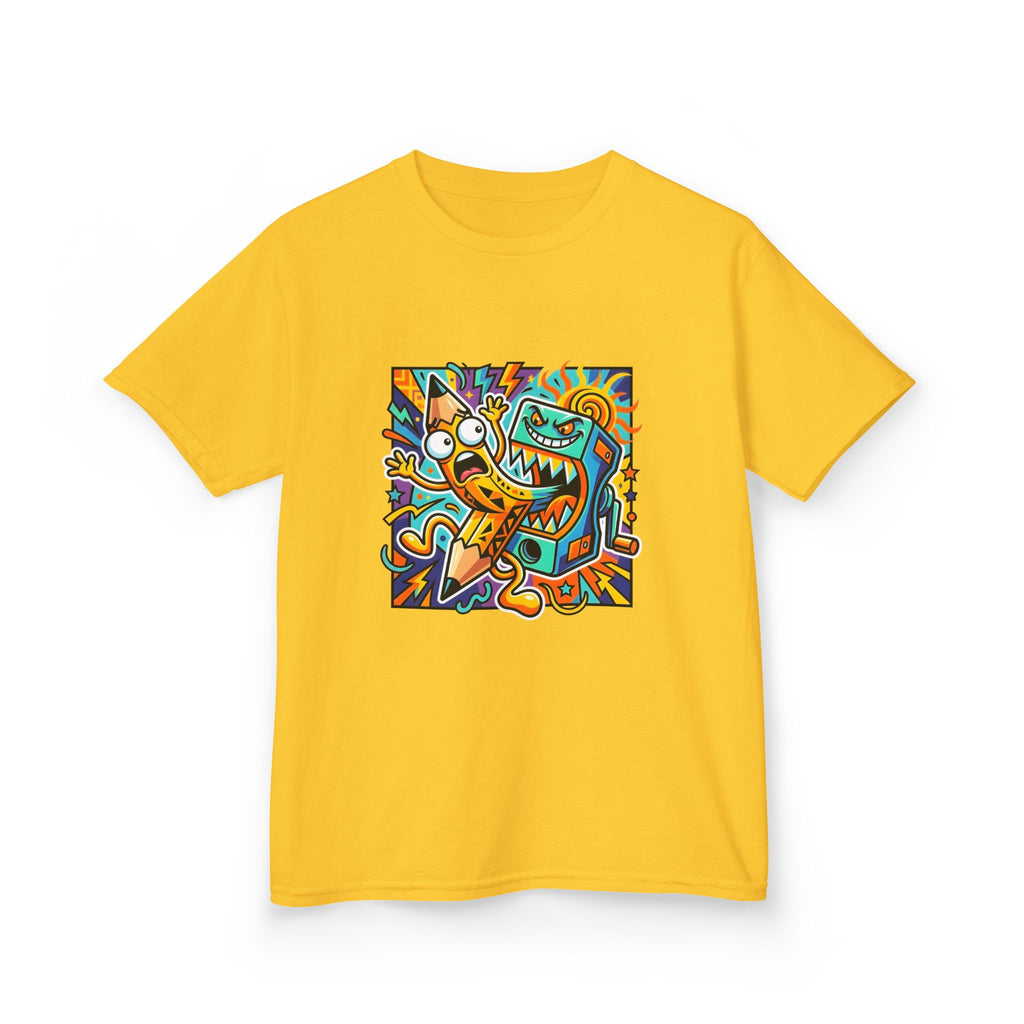 Kids Tee - Dynamic School Supplies Cartoon | Back to School Fun