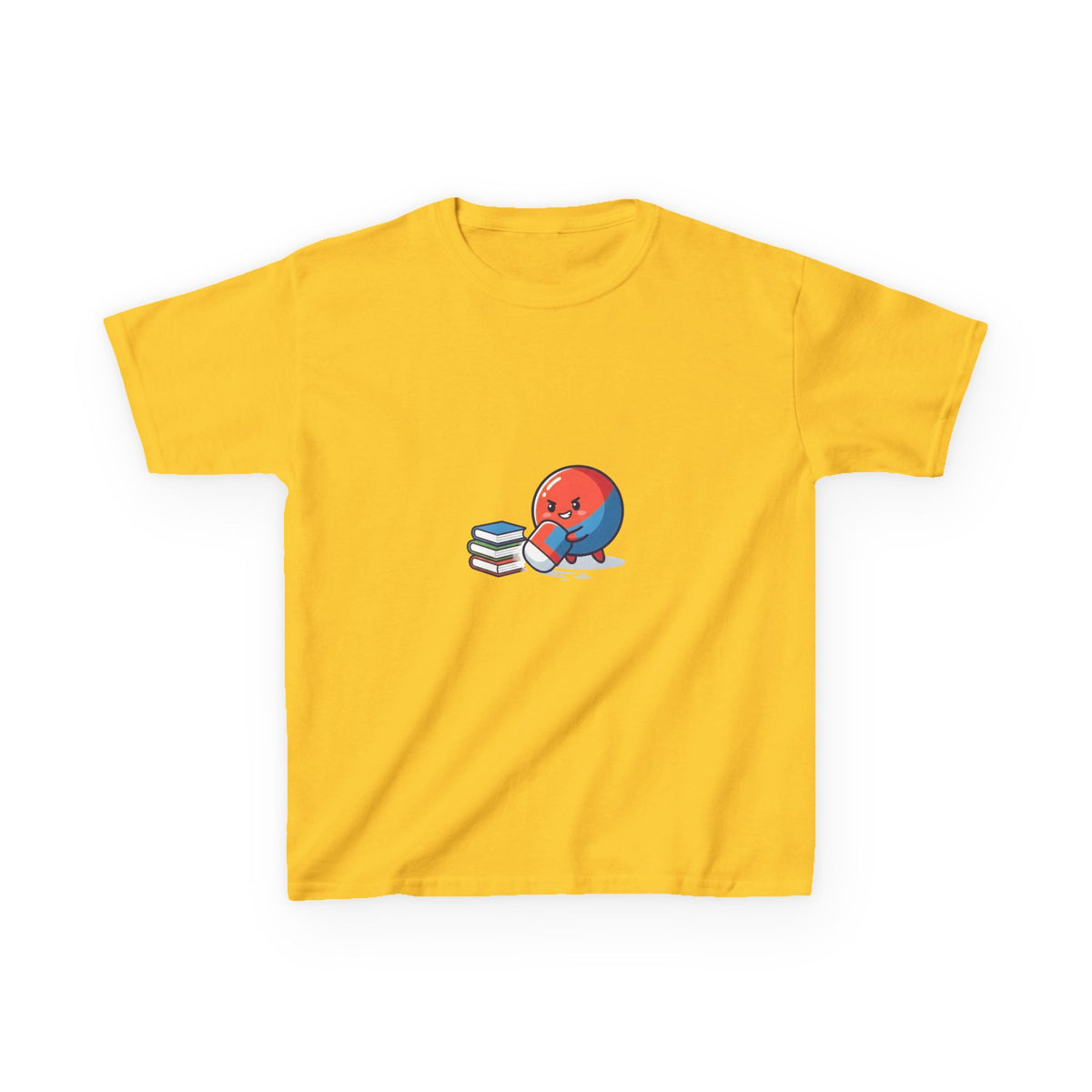 Kids Heavy Cotton Tee - Cute School Learning Cartoon Shirt