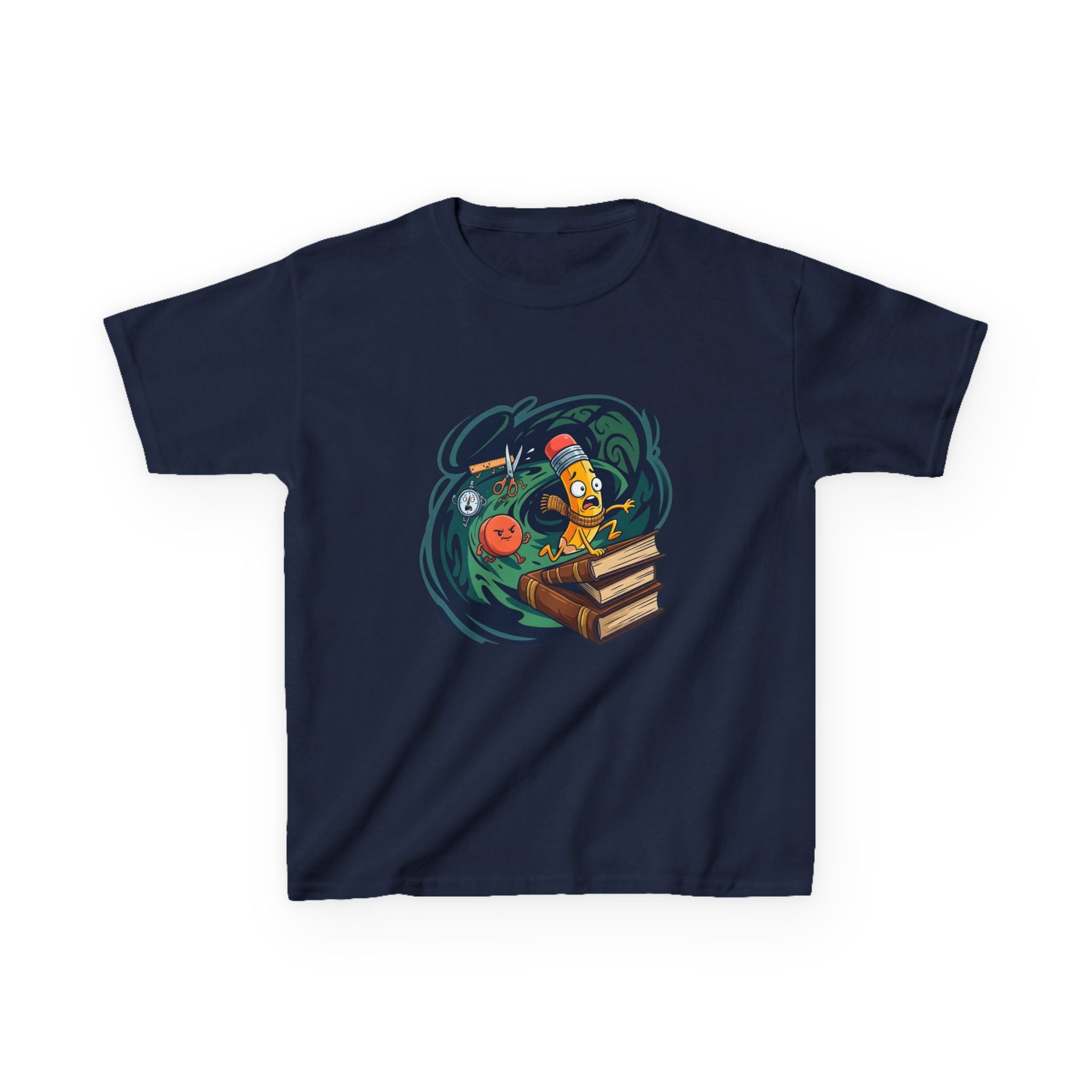 Kids School Supplies Tee - Whimsical Cartoon Design | Back to School