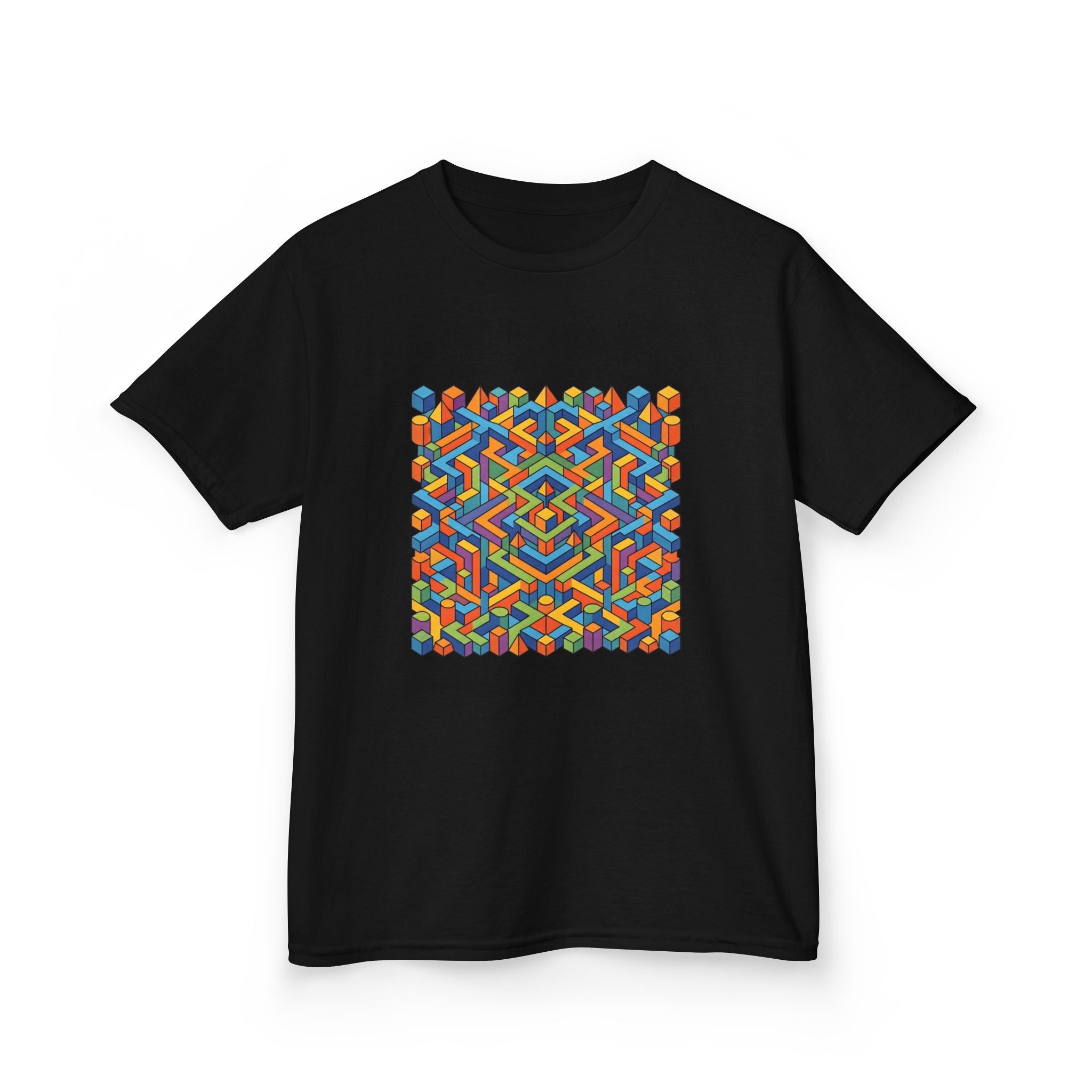 Kids T-Shirt - Colorful Isometric Optical Illusion Maze