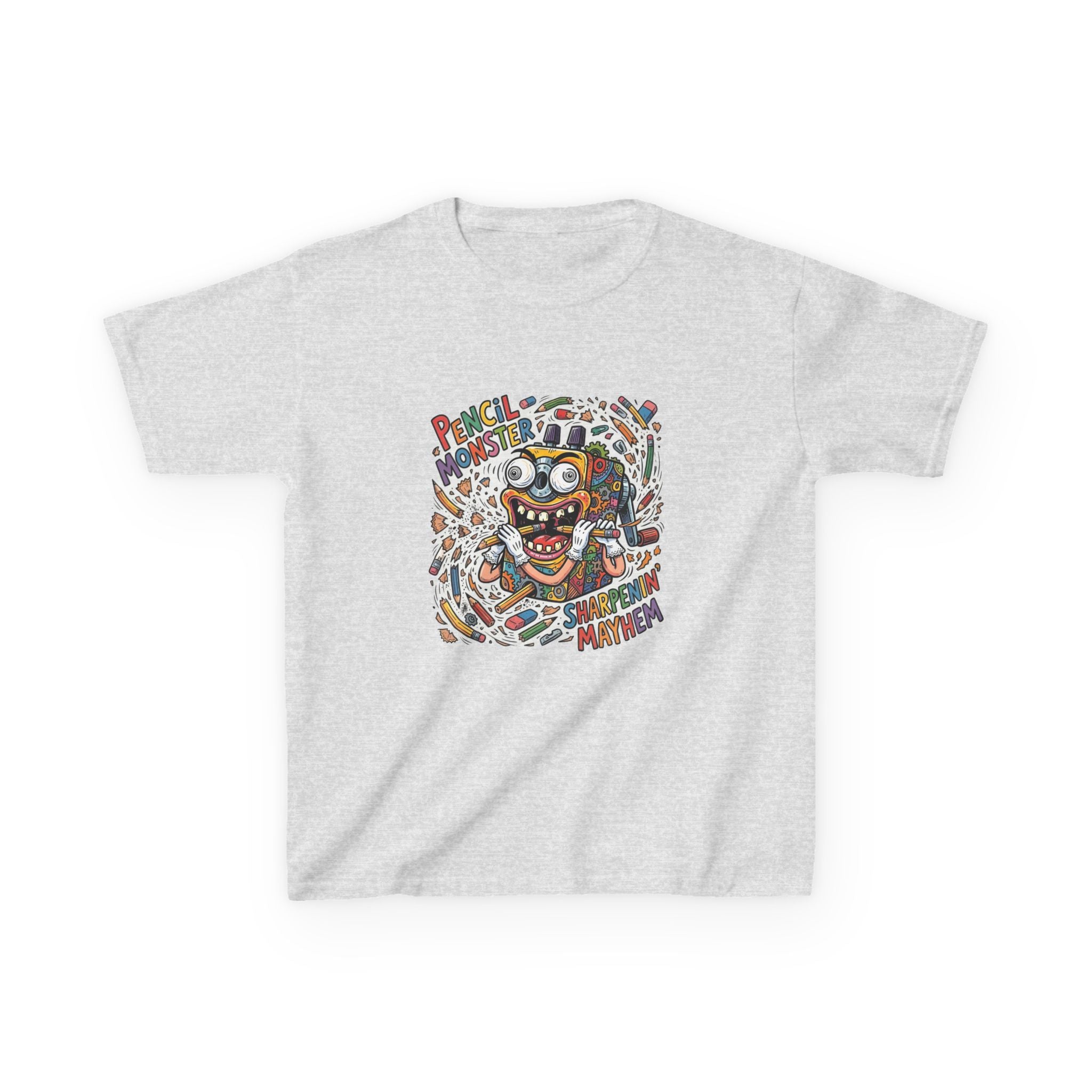 Kids Tee - Pencil Monster "Sharpenin' Mayhem" Cartoon | School