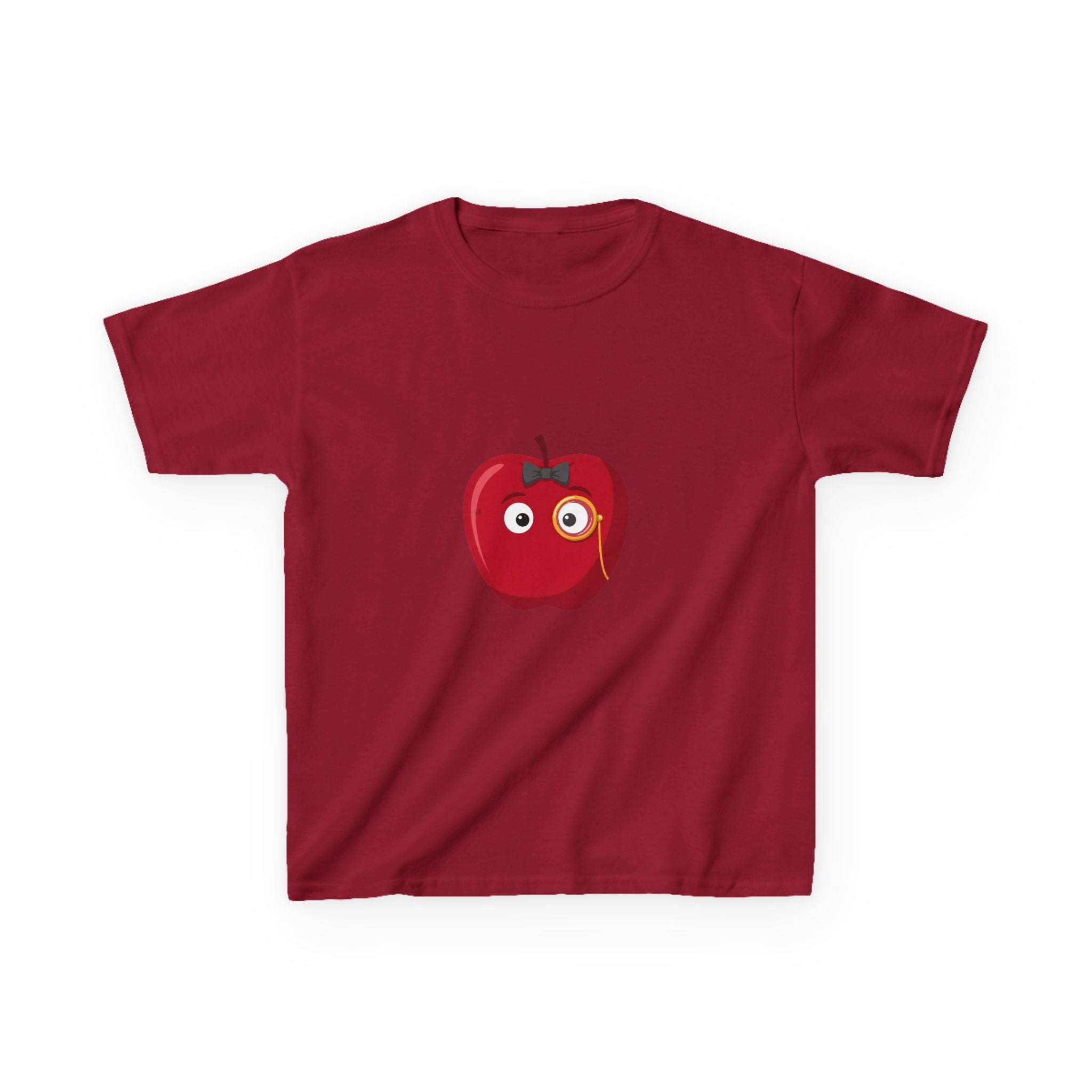 Kids Heavy Cotton Tee - Whimsical Monocle Apple Character