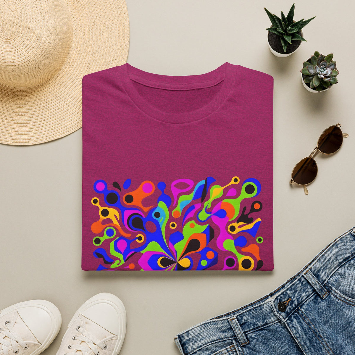 Unisex T-Shirt - Vibrant Organic Abstract | Psychedelic Flow
