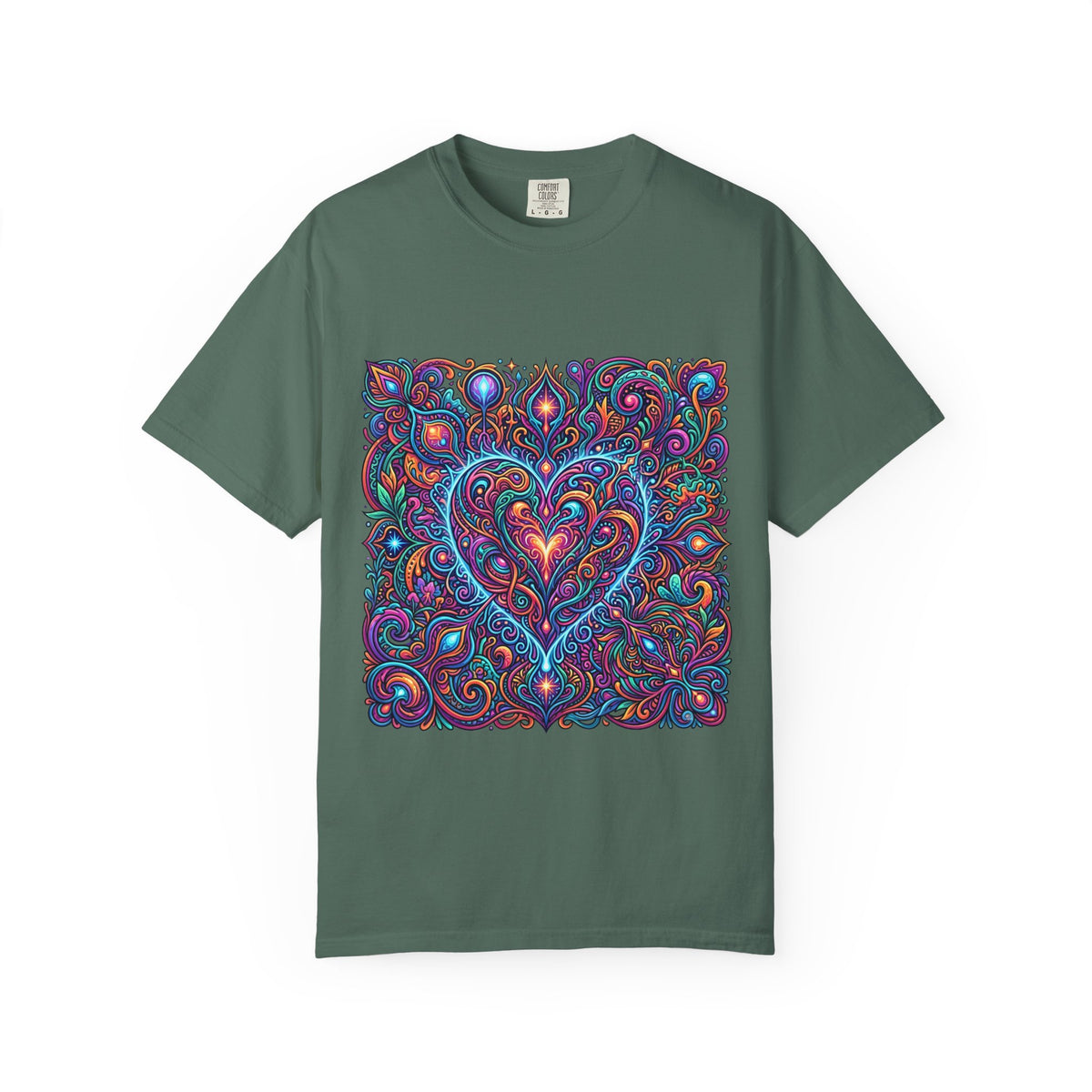 Unisex Garment-Dyed T-shirt - Cosmic Love | Psychedelic Heart Art