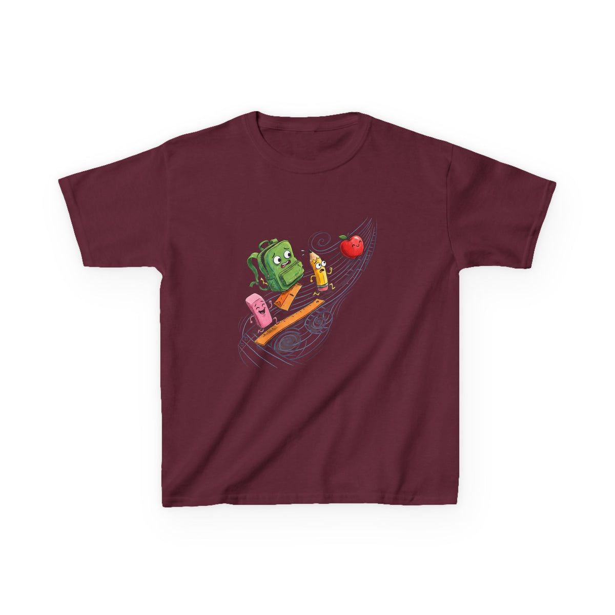 Kids Cartoon School Supplies T-Shirt - Back to School Chaos | 2026