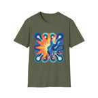 Abstract T-Shirt - Psychedelic Starburst Graphic Tee | Dynamic Blue