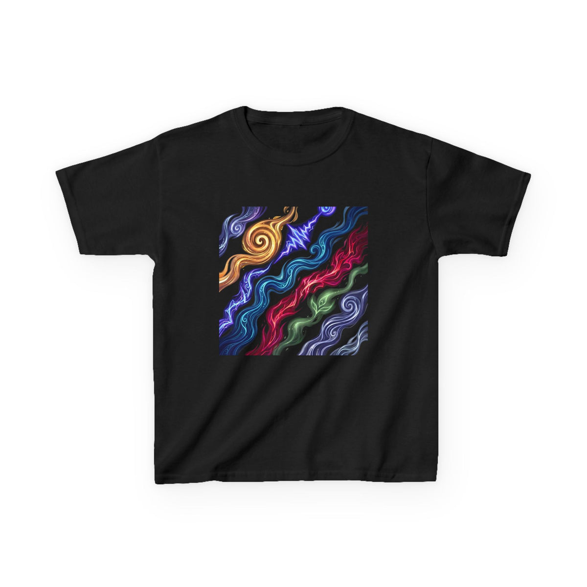 Kids Tee - Vibrant Elemental Magic Energy | Fantasy Glow