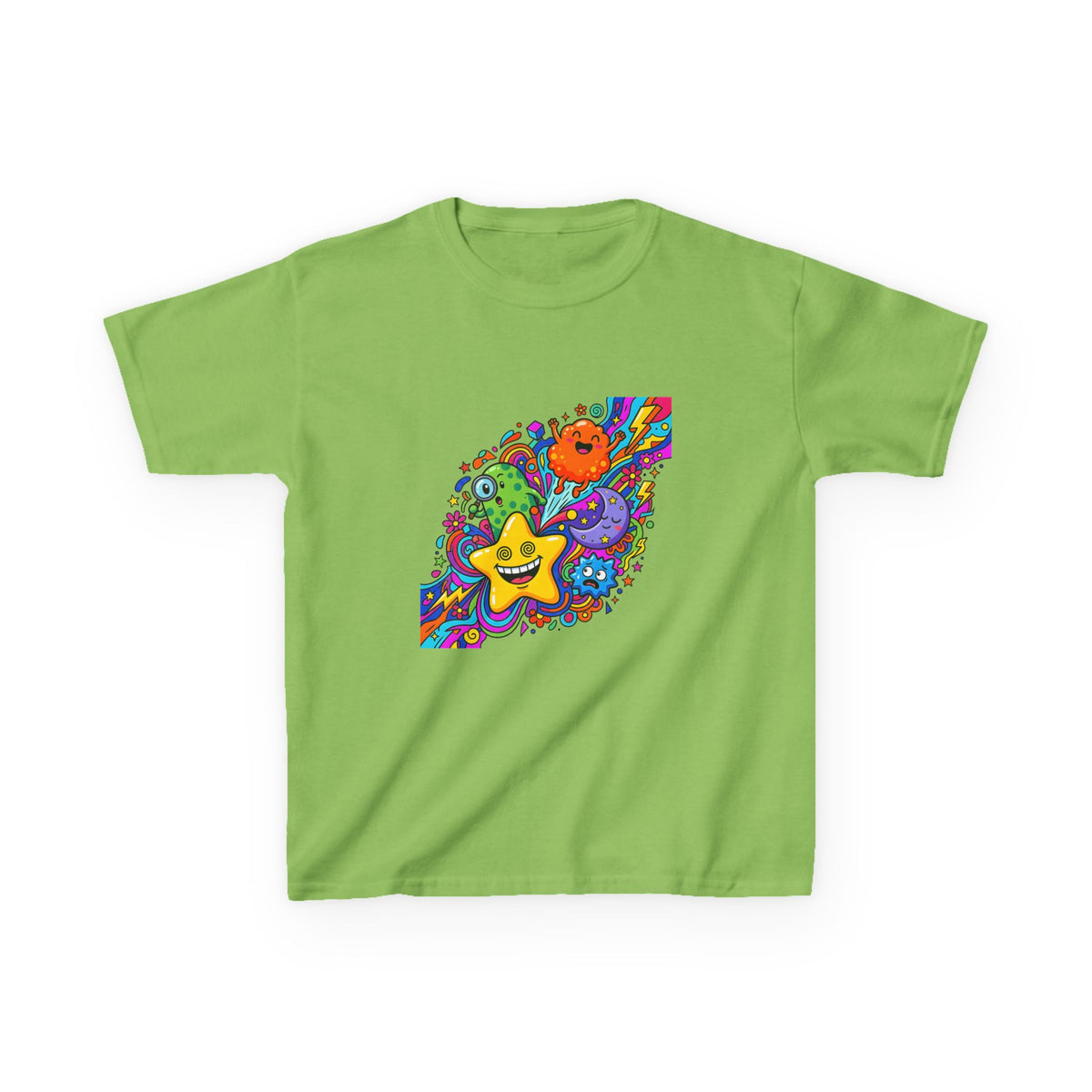 Kids Psychedelic Monster Tee - Vibrant Cartoon Doodle Shirt