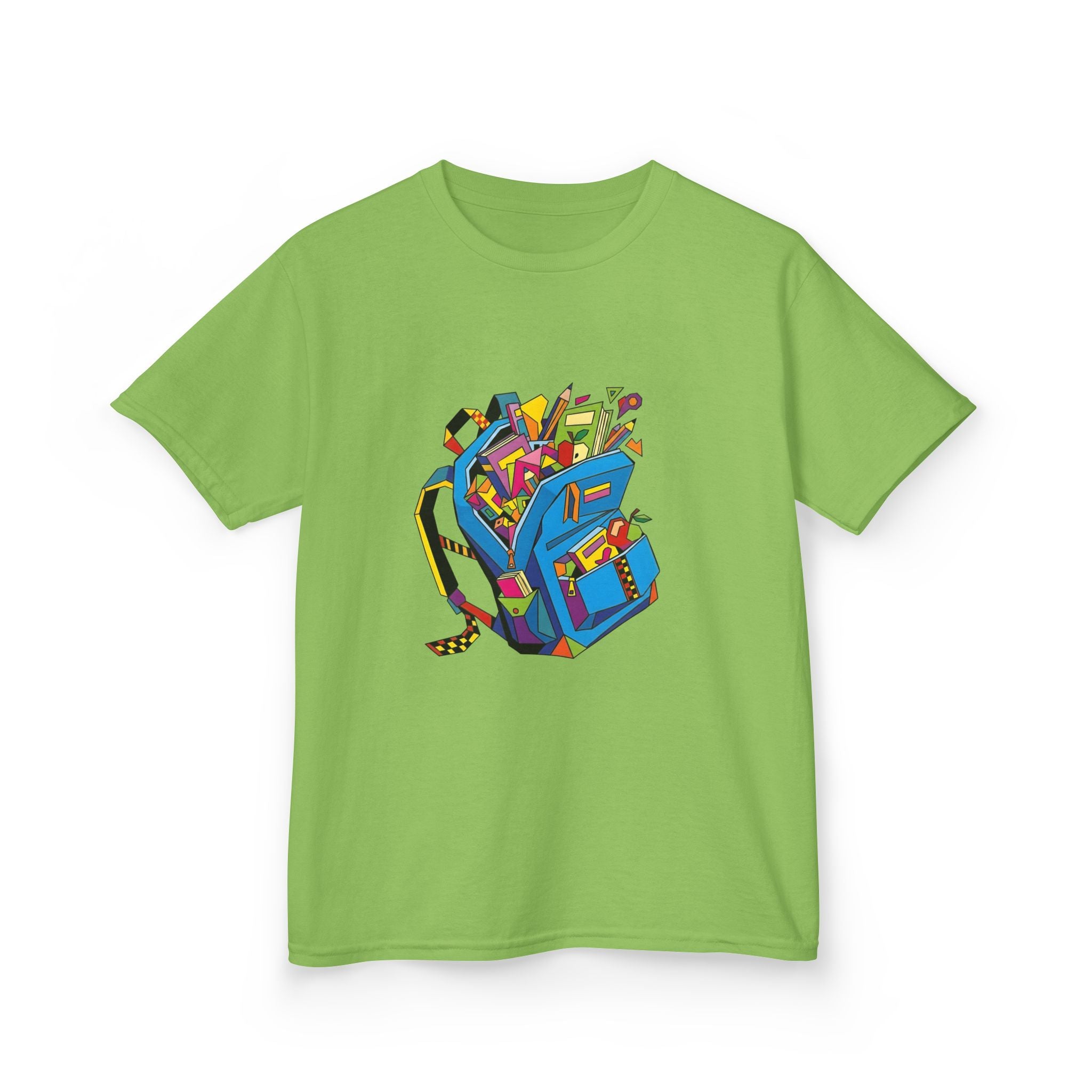 Kids Tee - Vibrant Geometric School Supplies Cartoon | Back to School