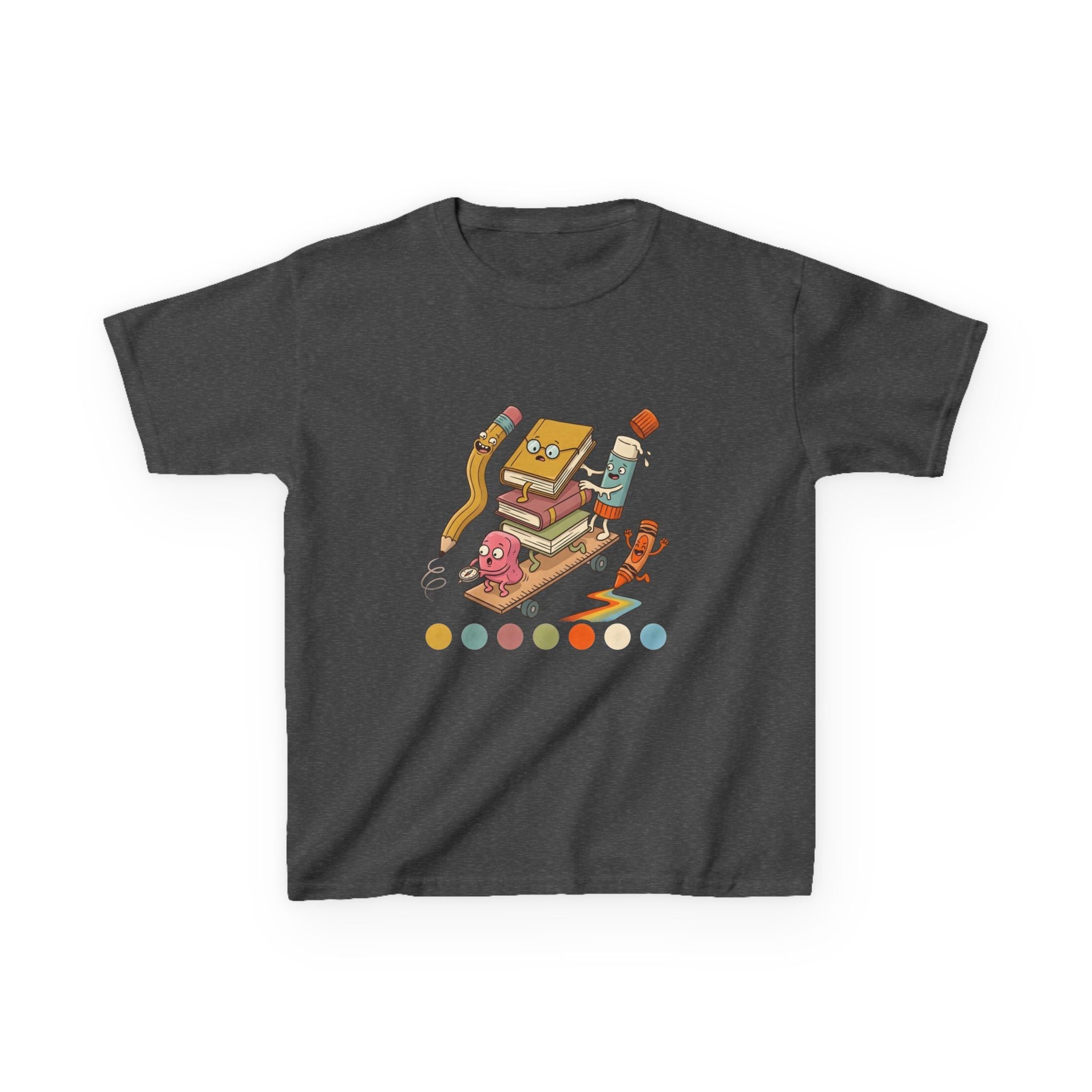 Kids T-Shirt - Cute Cartoon School Supplies | Back to School 2026
